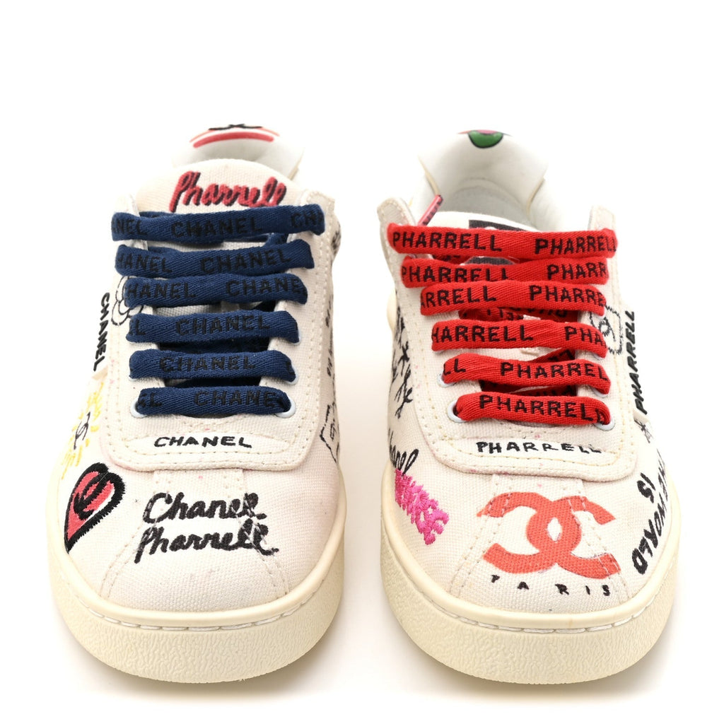 X PHARRELL WILLIAMS CANVAS WOMENS SNEAKERS WHITE MULTICOLOR