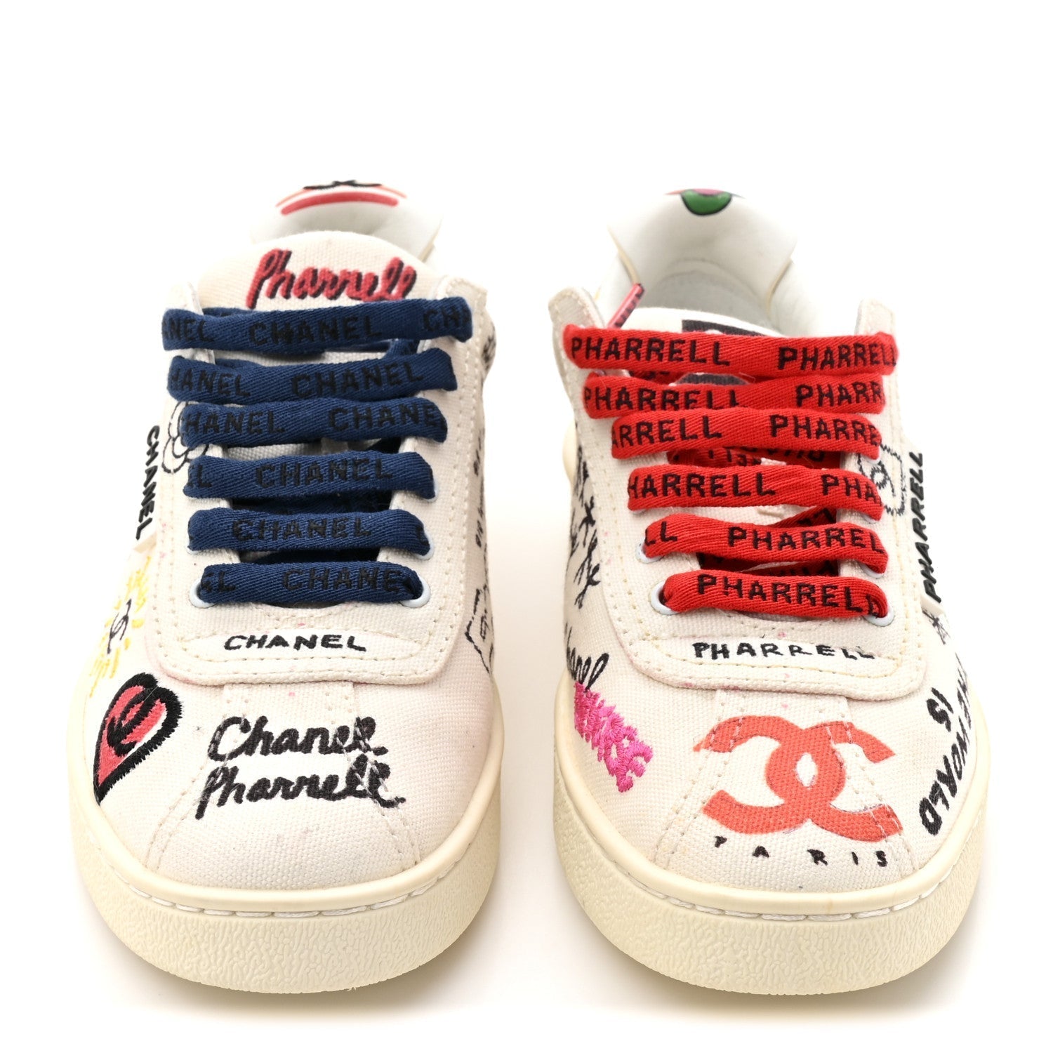 X PHARRELL WILLIAMS CANVAS WOMENS SNEAKERS WHITE MULTICOLOR