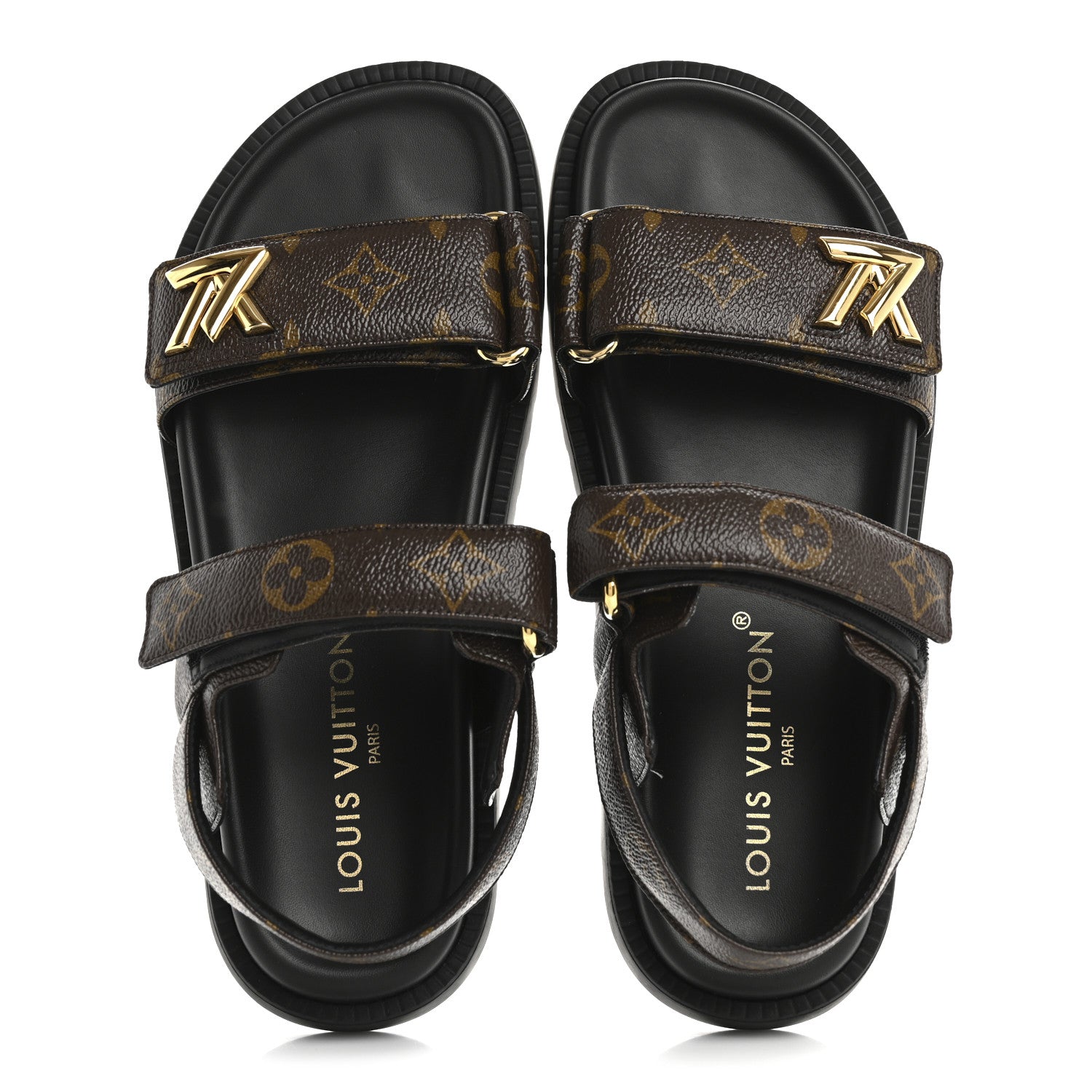 MONOGRAM LV SUNSET COMFORT FLAT SANDALS CACAO BROWN