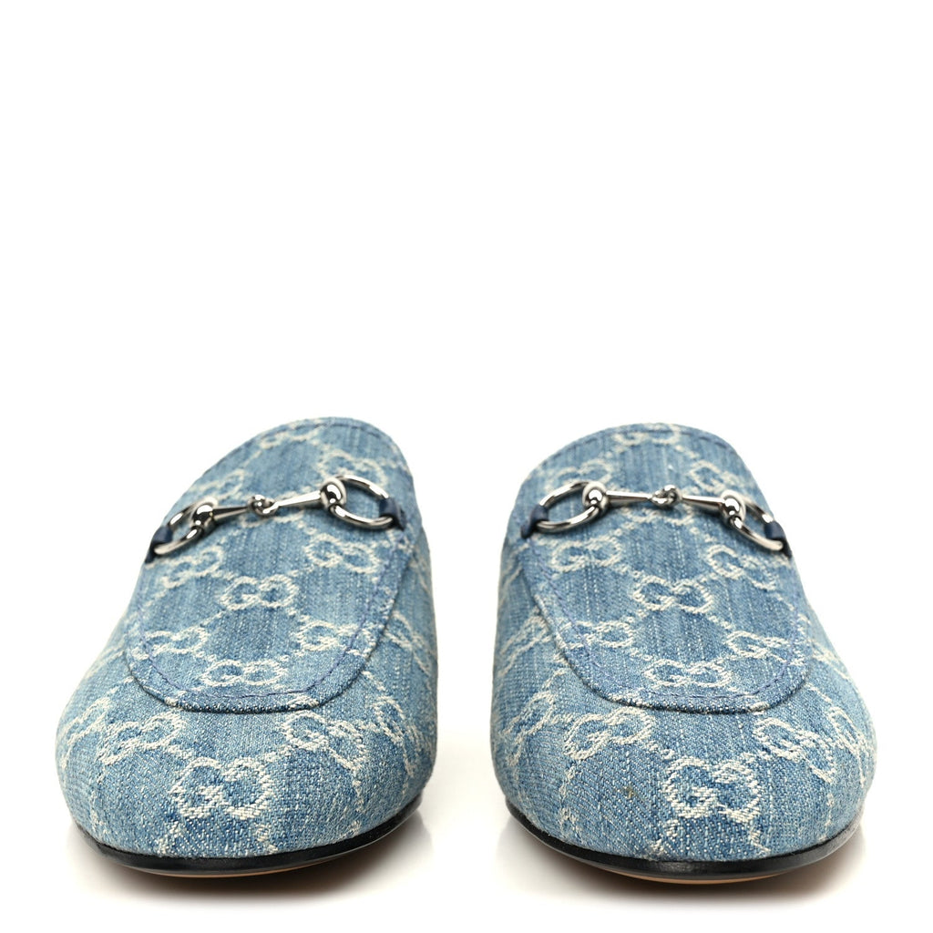 NEW DENIM GG MALAGA KID WOMENS PRINCETOWN SLIPPERS LIGHT BLUE ROYALE