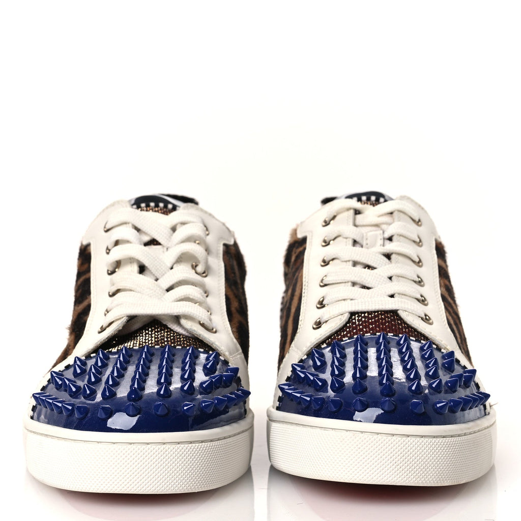 CALFSKIN PATENT SPIKES MENS LOUBIKICK FLAT SNEAKERS MULTI
