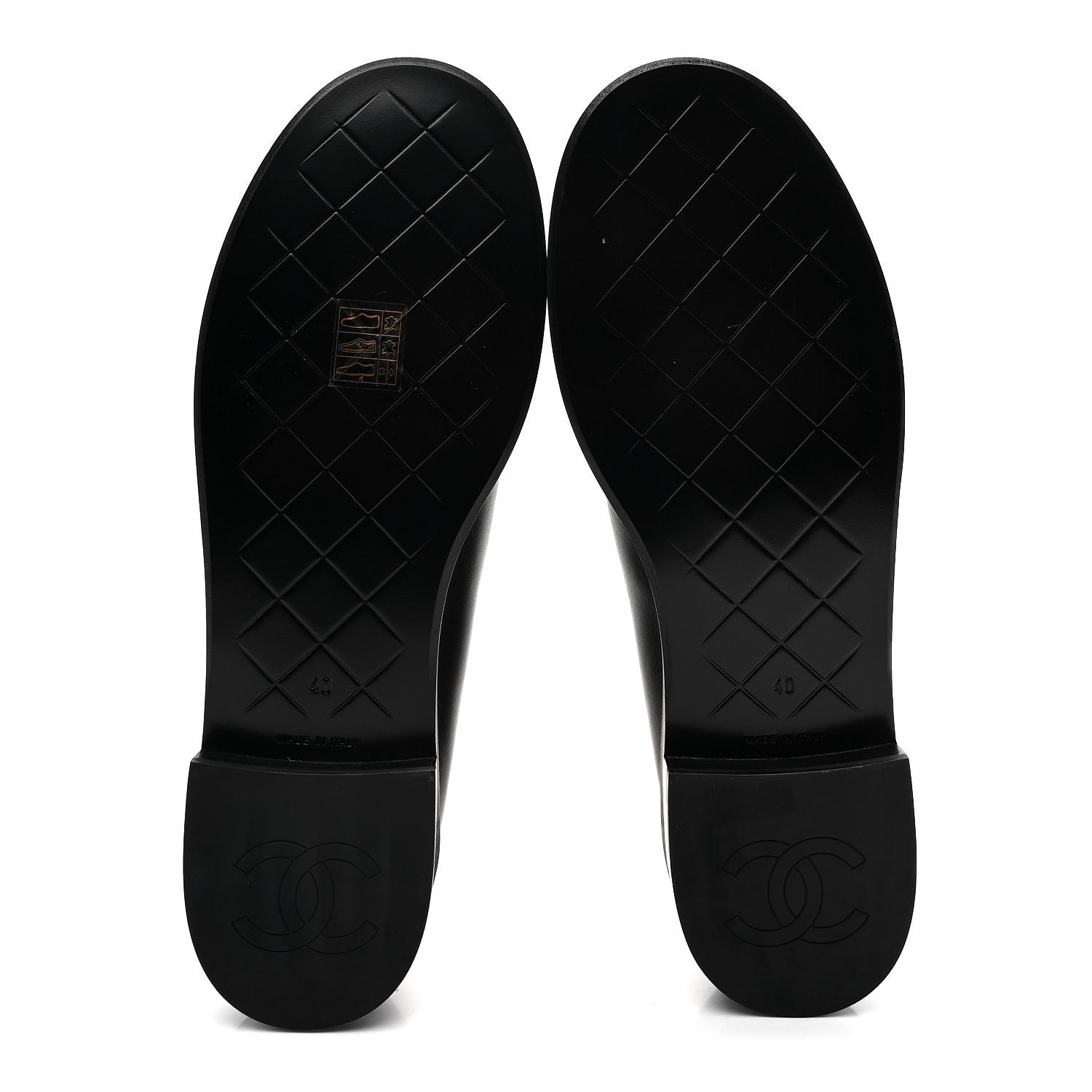 CALFSKIN CC TURNLOCK MOCCASIN LOAFERS BLACK