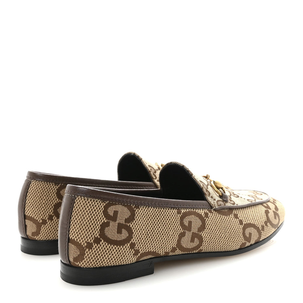 MONOGRAM JUMBO GG MALAGA KID HORSEBIT WOMENS JORDAAN LOAFERS CAMEL EBONY NEW ACERO BEIGE