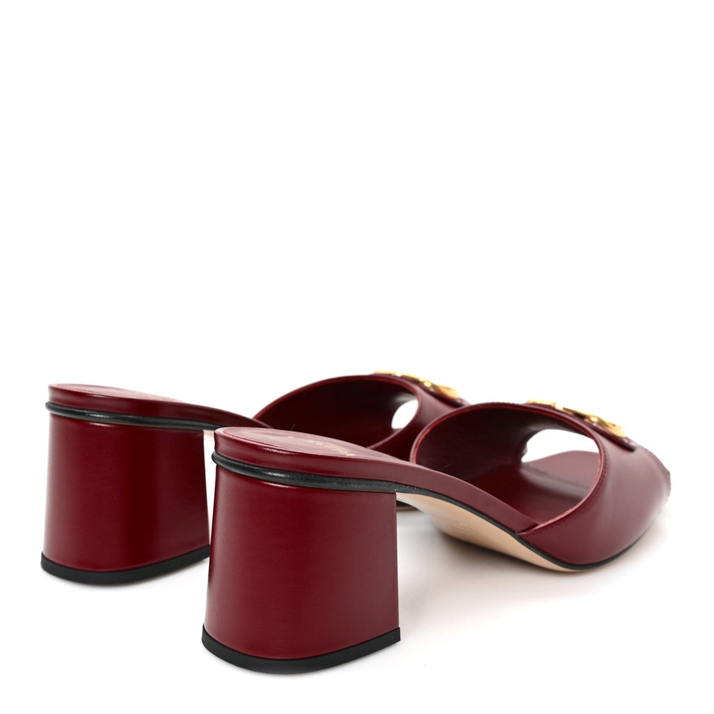 CALFSKIN VLOGO 45MM SLIDE SANDALS BRICK