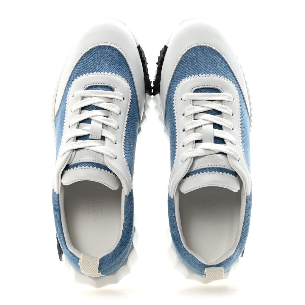 DENIM CALFSKIN BOUNCING SNEAKERS BLEU CLAIR WHITE