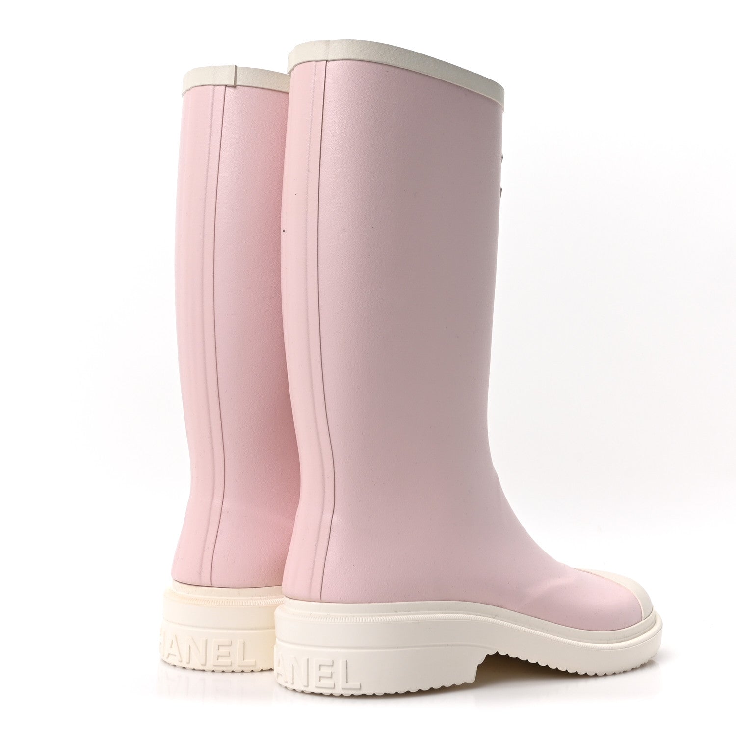 CAOUTCHOUK CC HIGH BOOTS LIGHT PINK WHITE