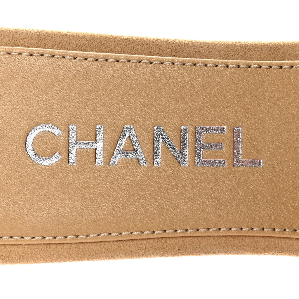 SUEDE KIDSKIN VELCRO MULES BEIGE