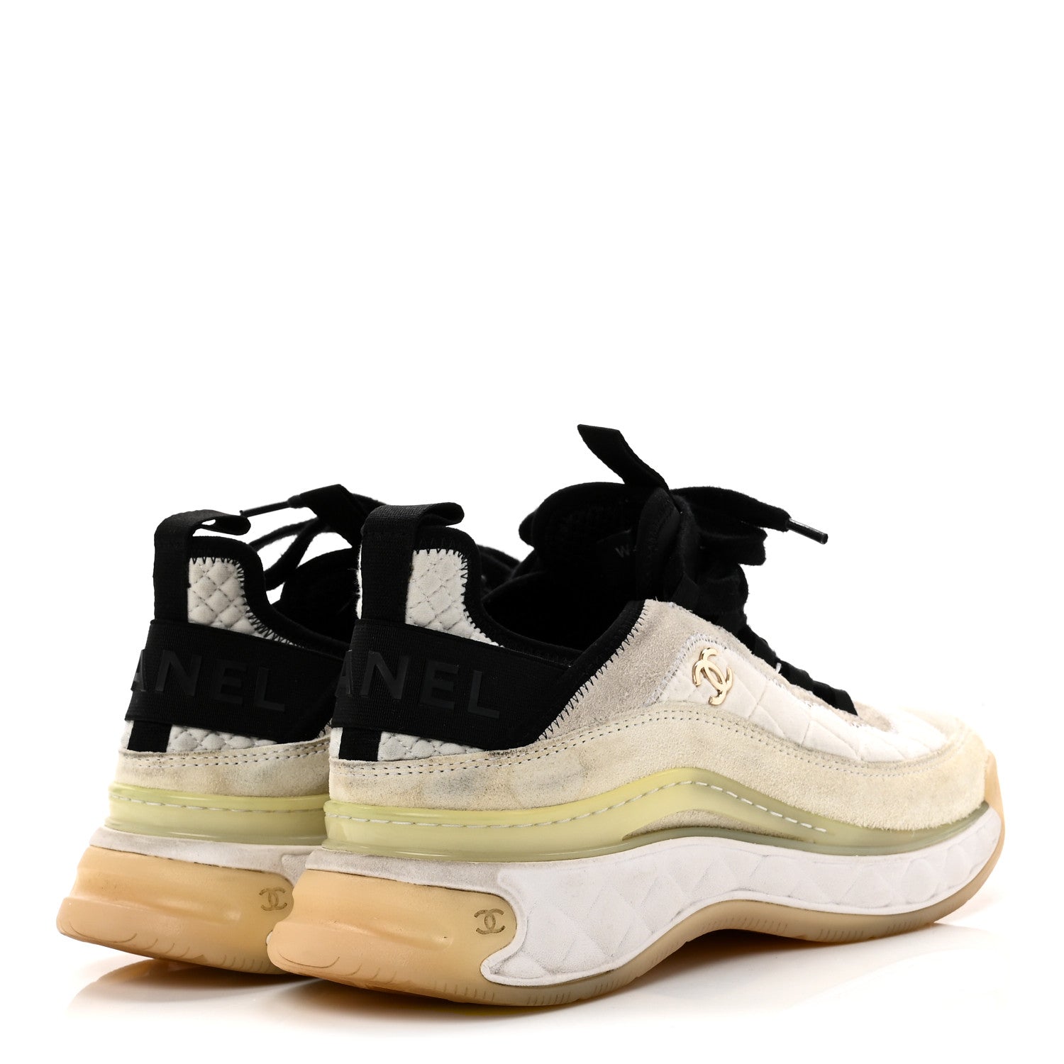 FABRIC SUEDE CALFSKIN CC SNEAKERS IVORY BLACK