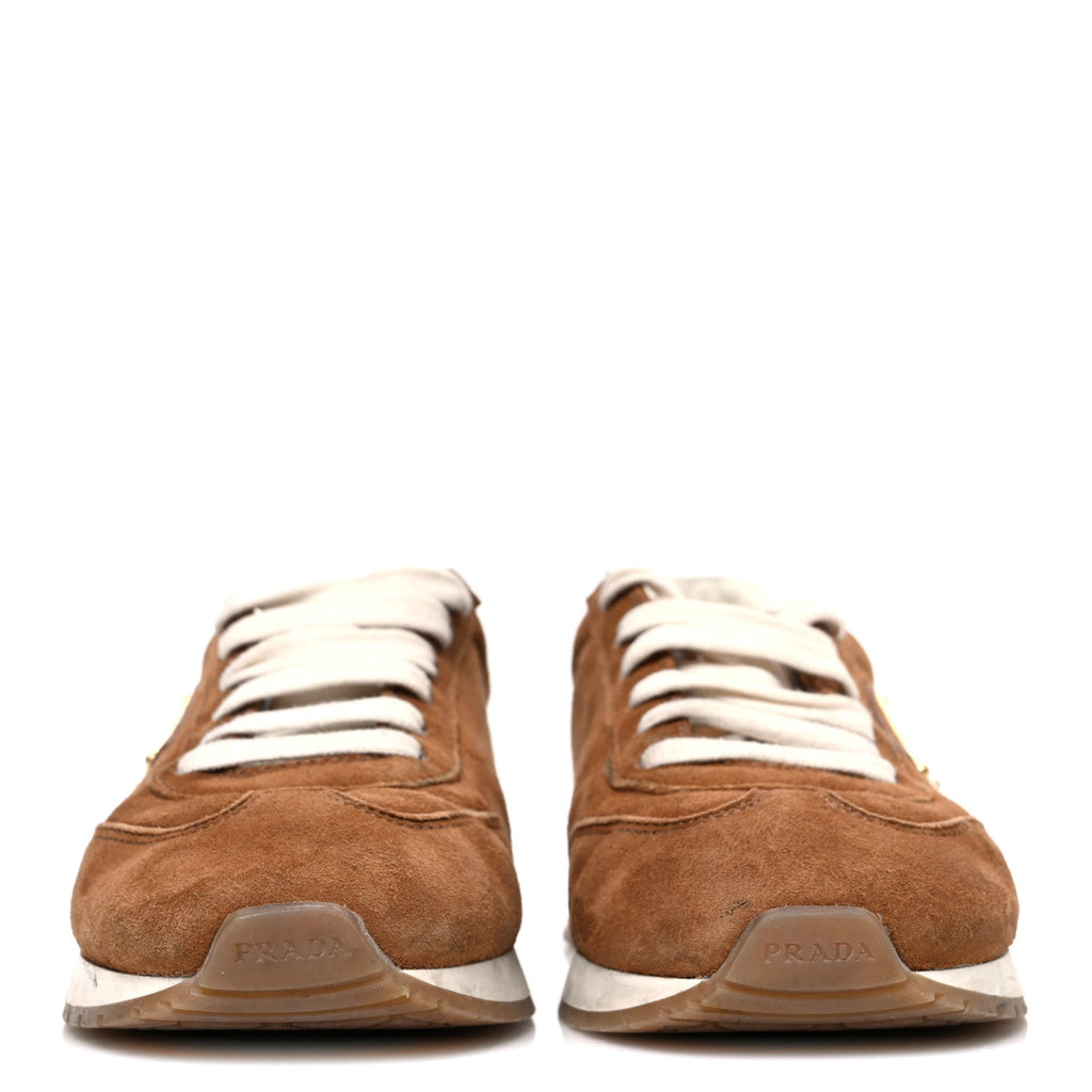 SUEDE LOGO WOMENS LOW TOP SNEAKERS COCOA BROWN