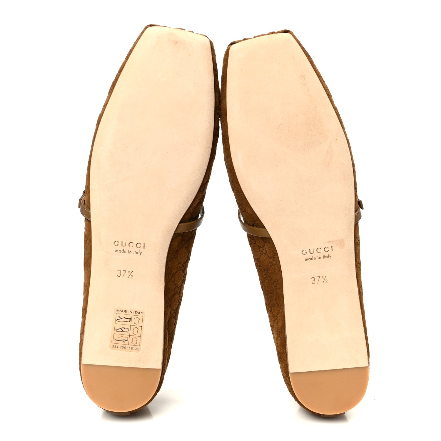 KID SCAMOSCIATO MICRO GG MONOGRAM HORSEBIT BALLET FLATS CUOIO DAFNE