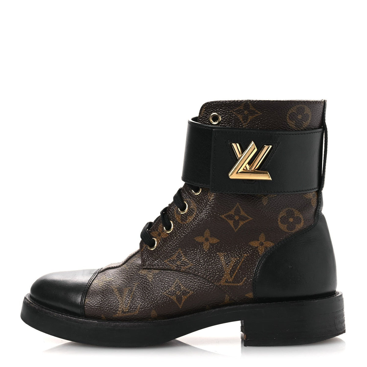 LOUIS VUITTON CALFSKIN WONDERLAND FLAT RANGER BOOTS MONOGRAM BROWN