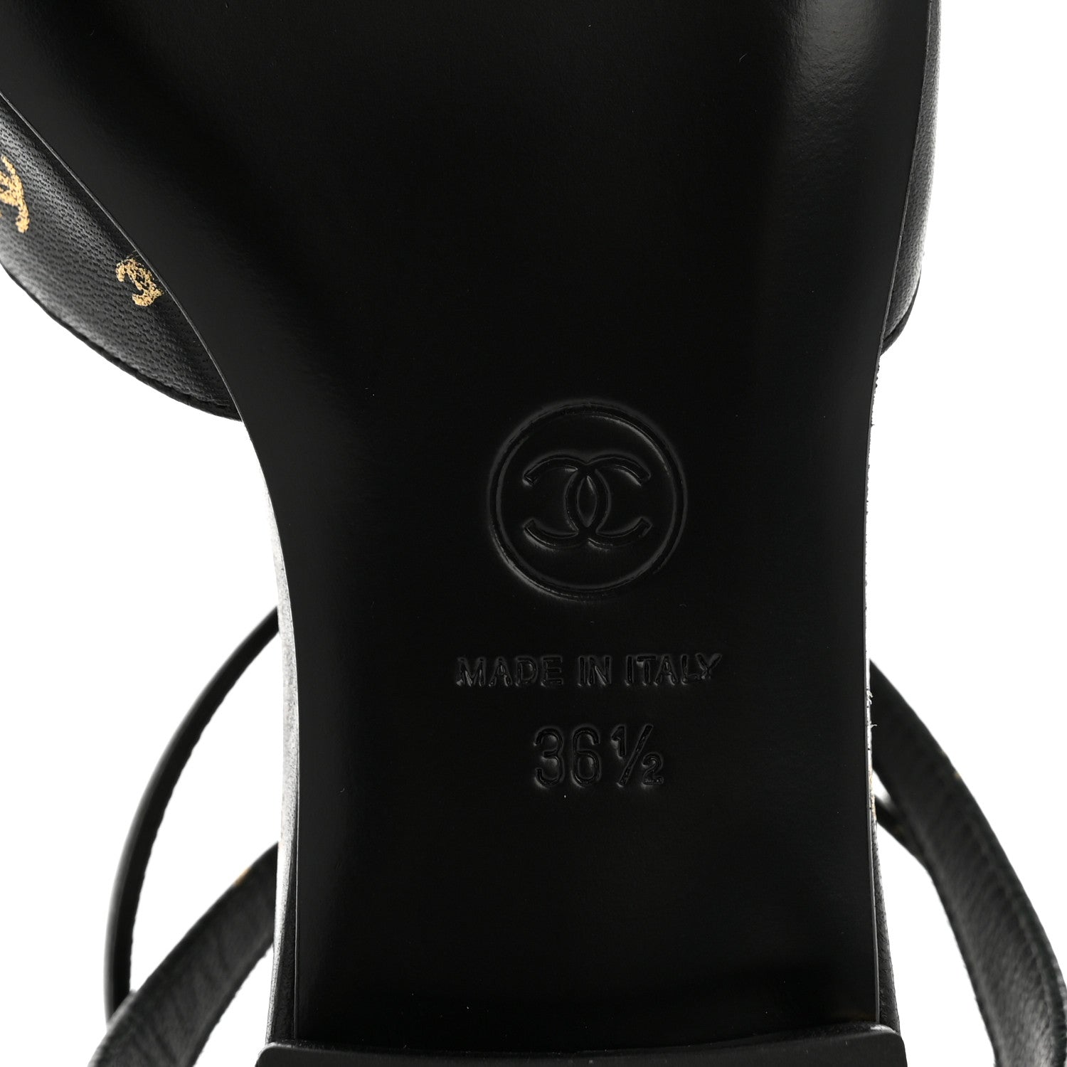 PRINTED LAMBSKIN PATENT CALFSKIN CAP TOE CC SLINGBACKS BLACK GOLD