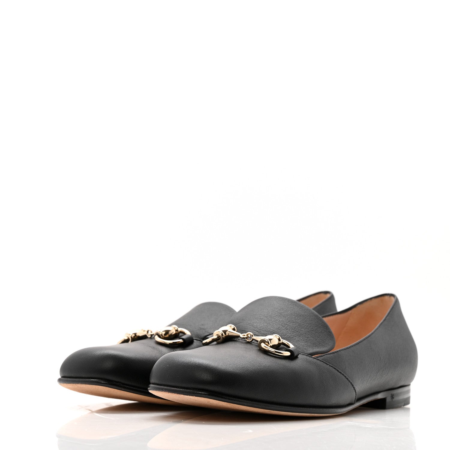 CALFSKIN WOMENS HORSEBIT LOAFERS BLACK