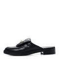LAMBSKIN QUILTED CC TURNLOCK MULES BLACK