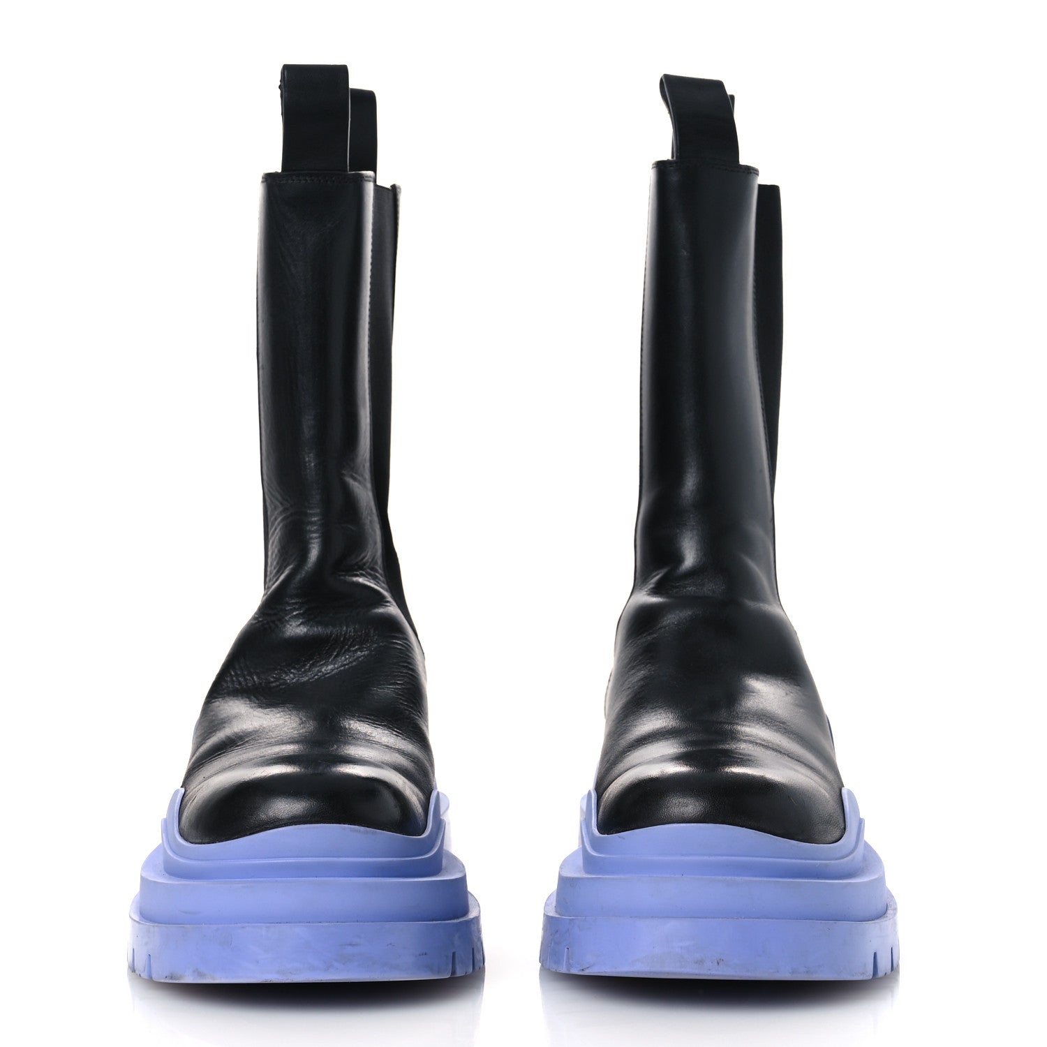 CALFSKIN THE TIRE CHELSEA BOOTS BLACK PERIWINKLE
