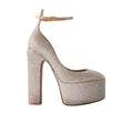 Valentino Garavani Coeur Royal Platform Sandal Black Crystal - Beige/Crystal