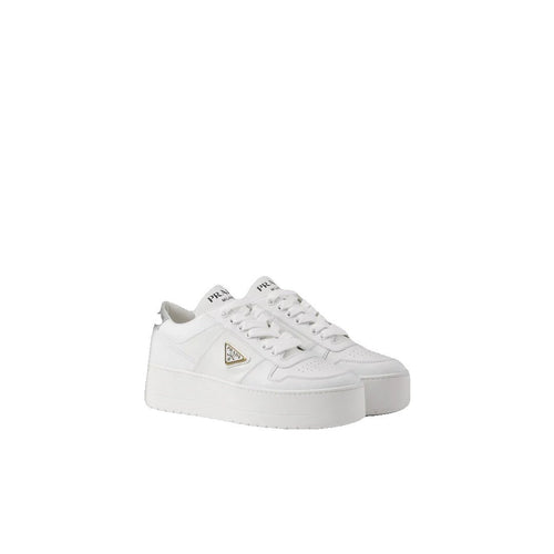 Prada Drill Low-Top Canvas Sneakers - White Platform
