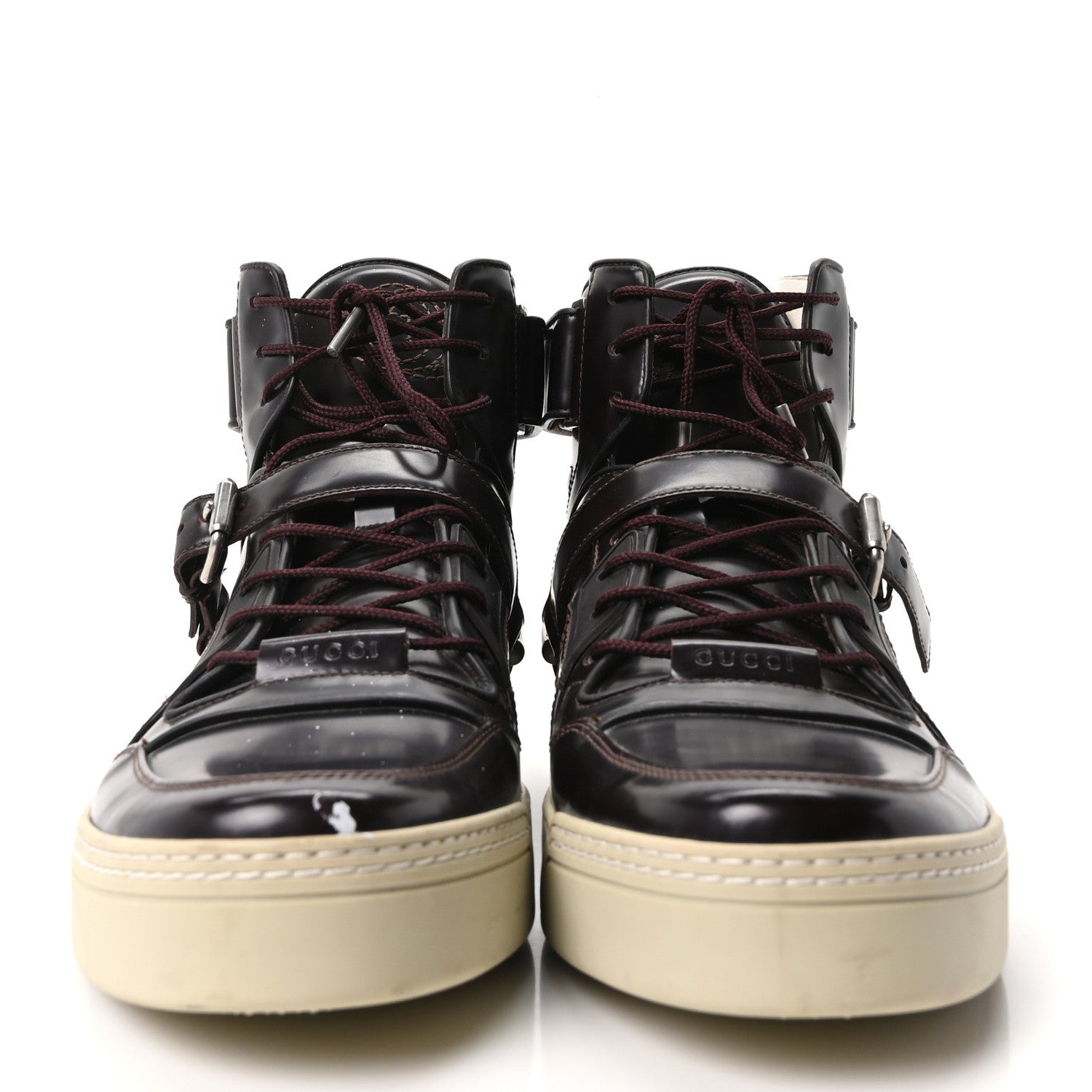 MAGNUM CALFSKIN MENS HORSEBIT HIGH TOP SPUR SNEAKERS GRAPE