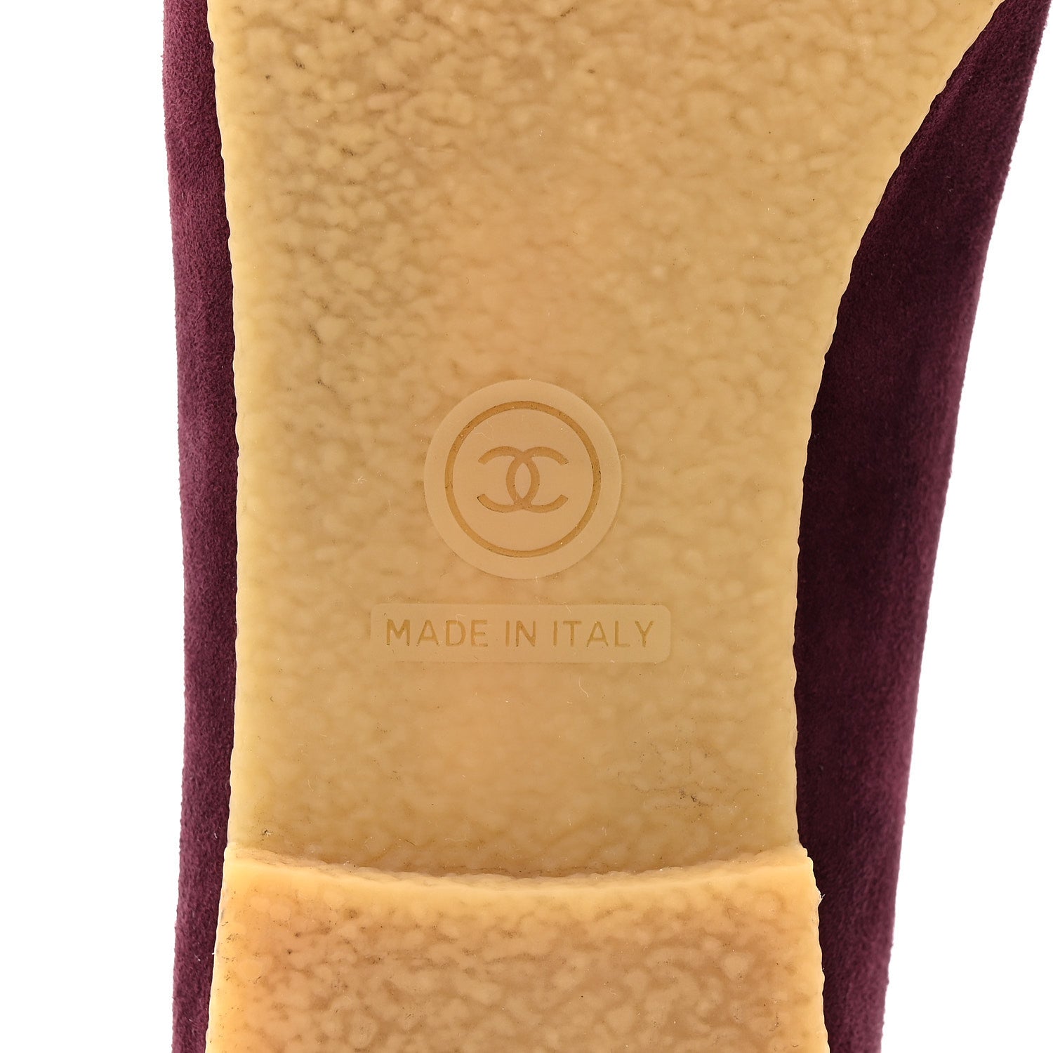 SUEDE LAMBSKIN CAP TOE CC BALLERINA FLATS BURGUNDY BLACK