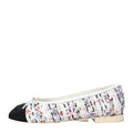 Chanel Tweed Grosgrain Cap Toe CC Ballerina Flat Pink - Pink/Multicolor White