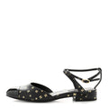 PRINTED LAMBSKIN PATENT CALFSKIN CAP TOE CC SLINGBACKS BLACK GOLD