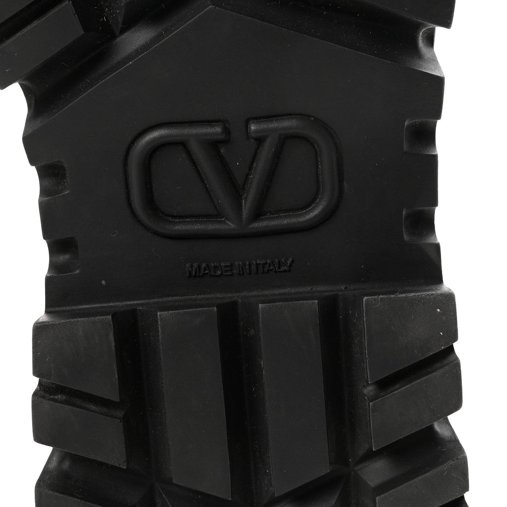 CALFSKIN VLOGO /50MM COMBAT BOOTS BLACK