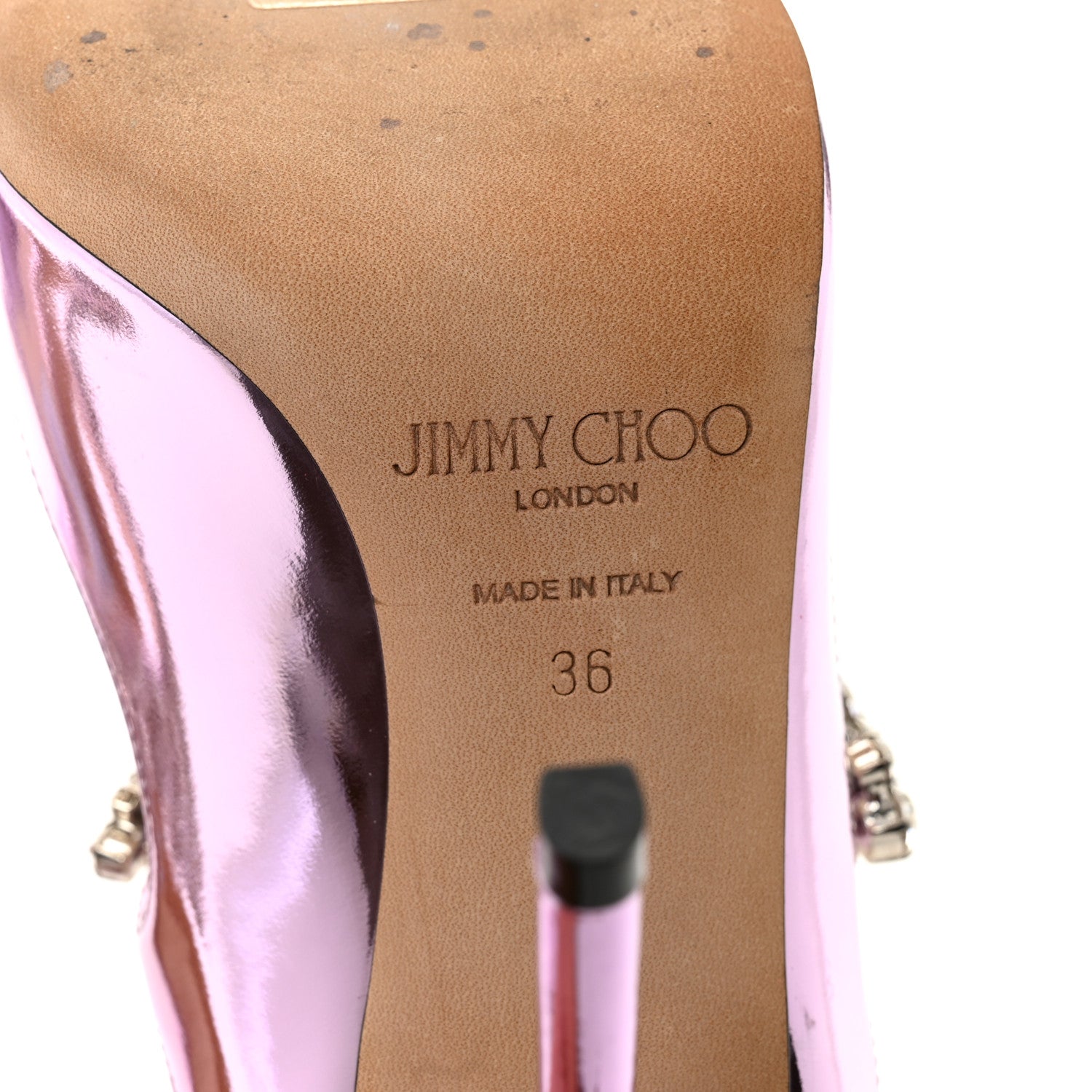 METALLIC PATENT CRYSTAL BING 100 PUMPS MAUVE