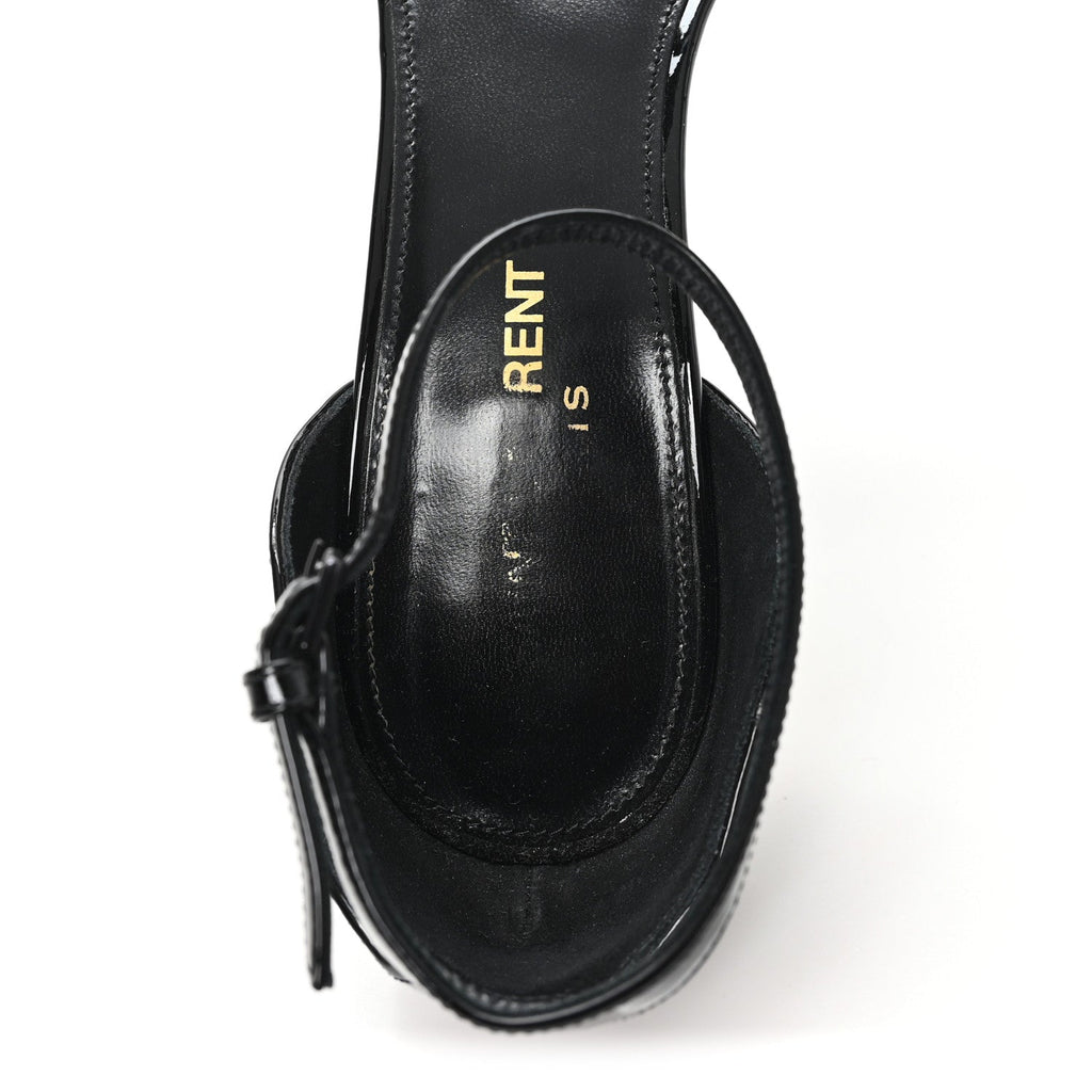 PATENT CALFSKIN OPYUM 85 SANDALS BLACK GOLD
