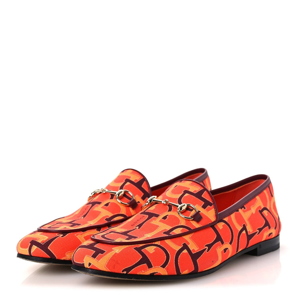 BETIS GLAMOUR CANVAS HORSEBIT PRINT WOMENS JORDAAN LOAFERS ORANGE RED ROSSO ANCORA