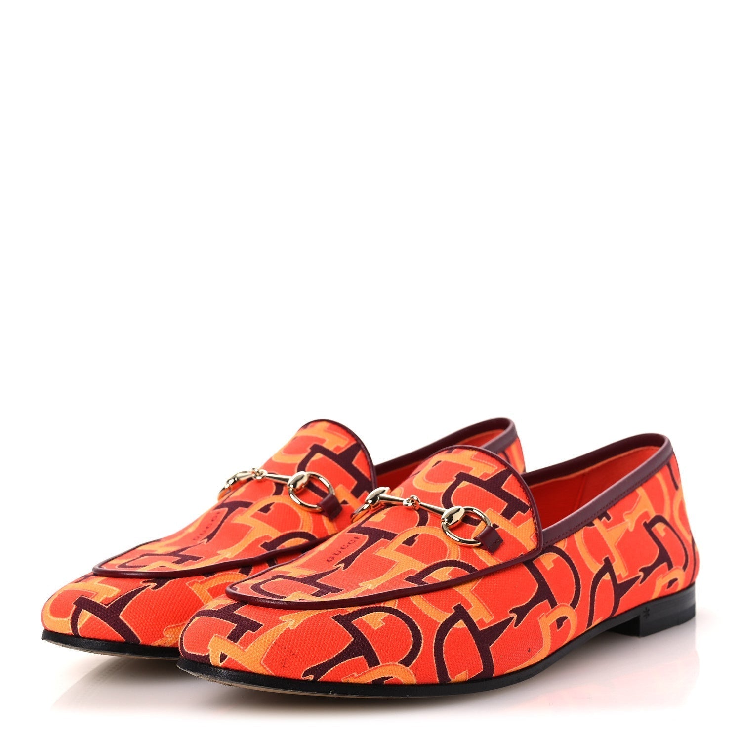 BETIS GLAMOUR CANVAS HORSEBIT PRINT WOMENS JORDAAN LOAFERS ORANGE RED ROSSO ANCORA