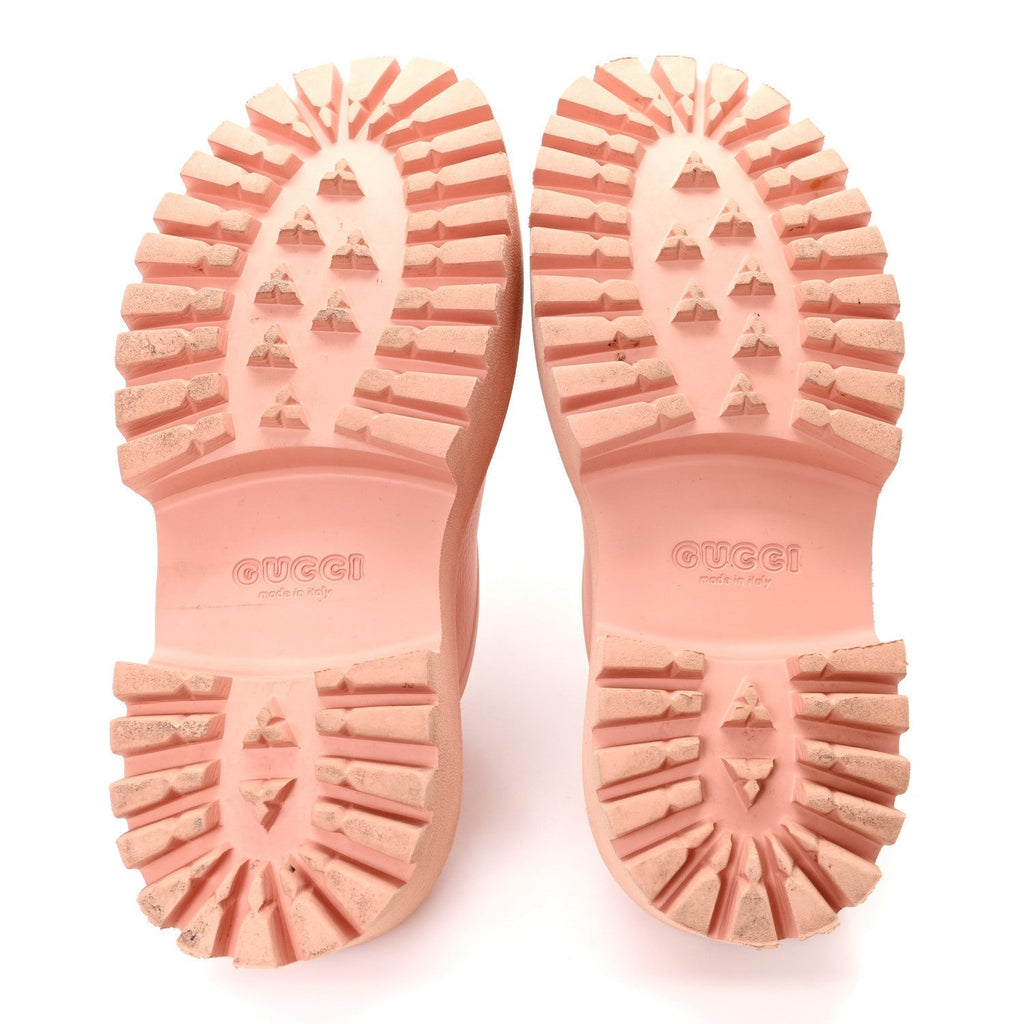 RUBBER GG MONOGRAM PERFORATED ELEA PLATFORM 55MM LUG SOLE SANDALS PEACHY CHIC
