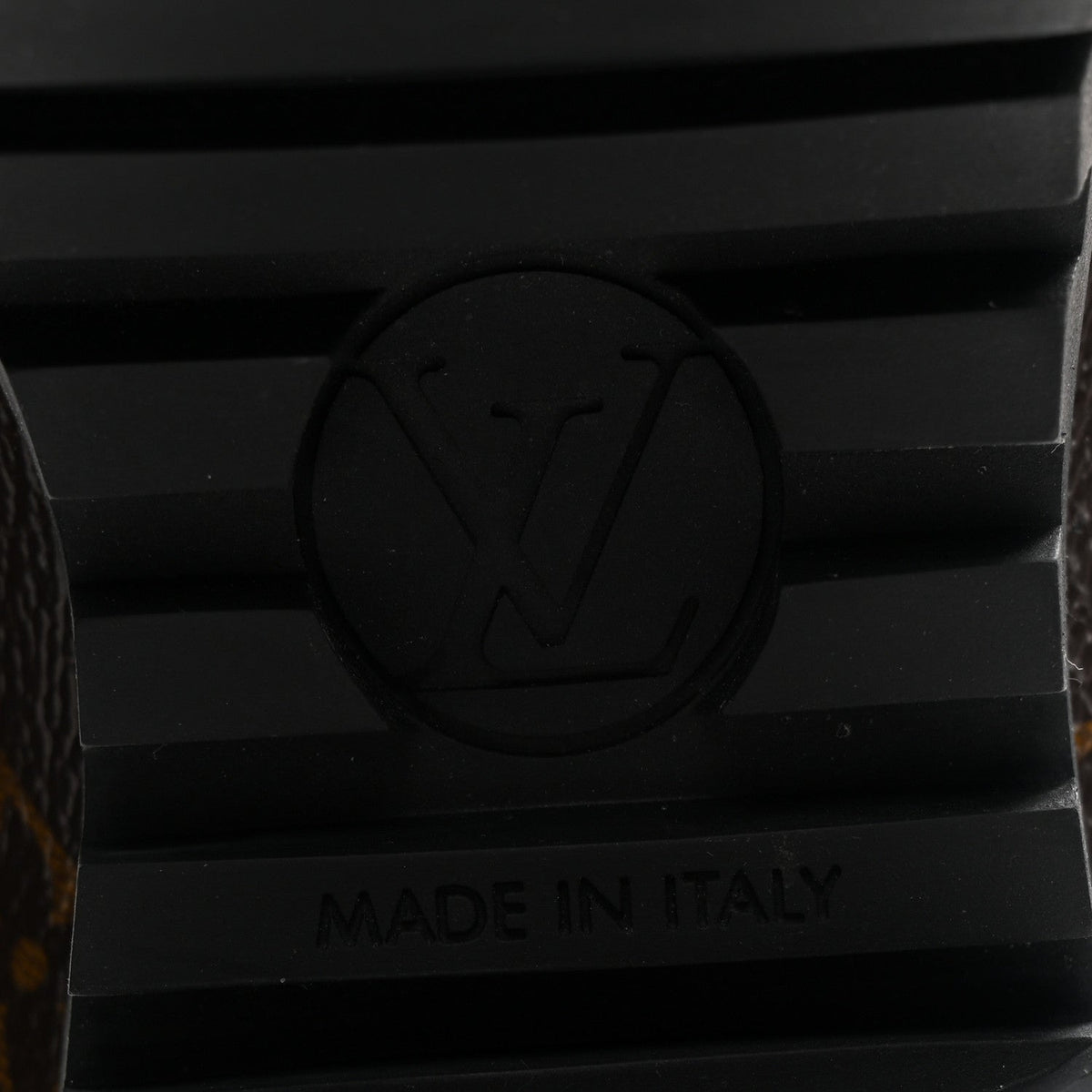 LOUIS VUITTON SUEDE CALFSKIN MONOGRAM LAUREATE PLATFORM DESERT BOOT BLACK WITH LV HEART PATCHES