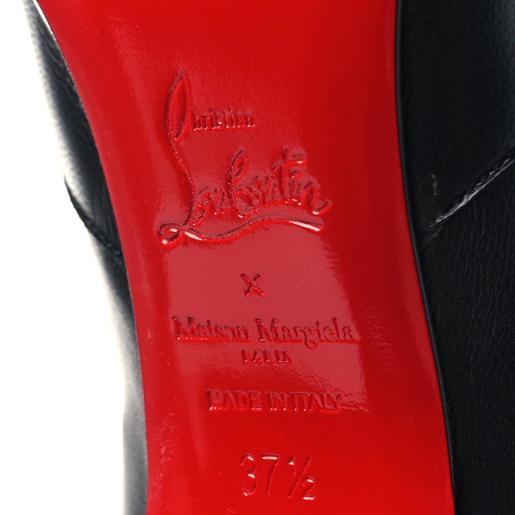 X MAISON MARGIELA NAPPA XRISMARTEEN 100 KNEE HIGH BOOTS BLACK