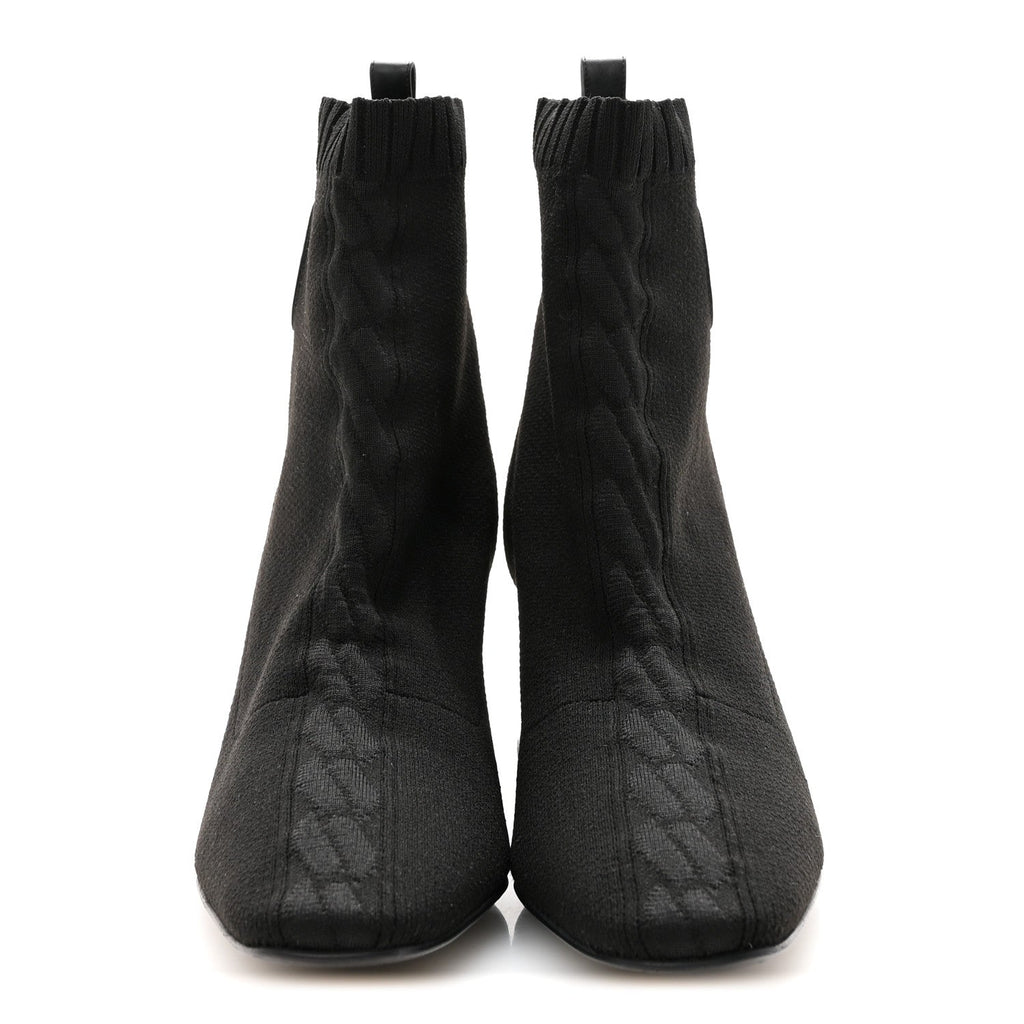 KNIT CALFSKIN VOLVER 60 ANKLE BOOTS BLACK