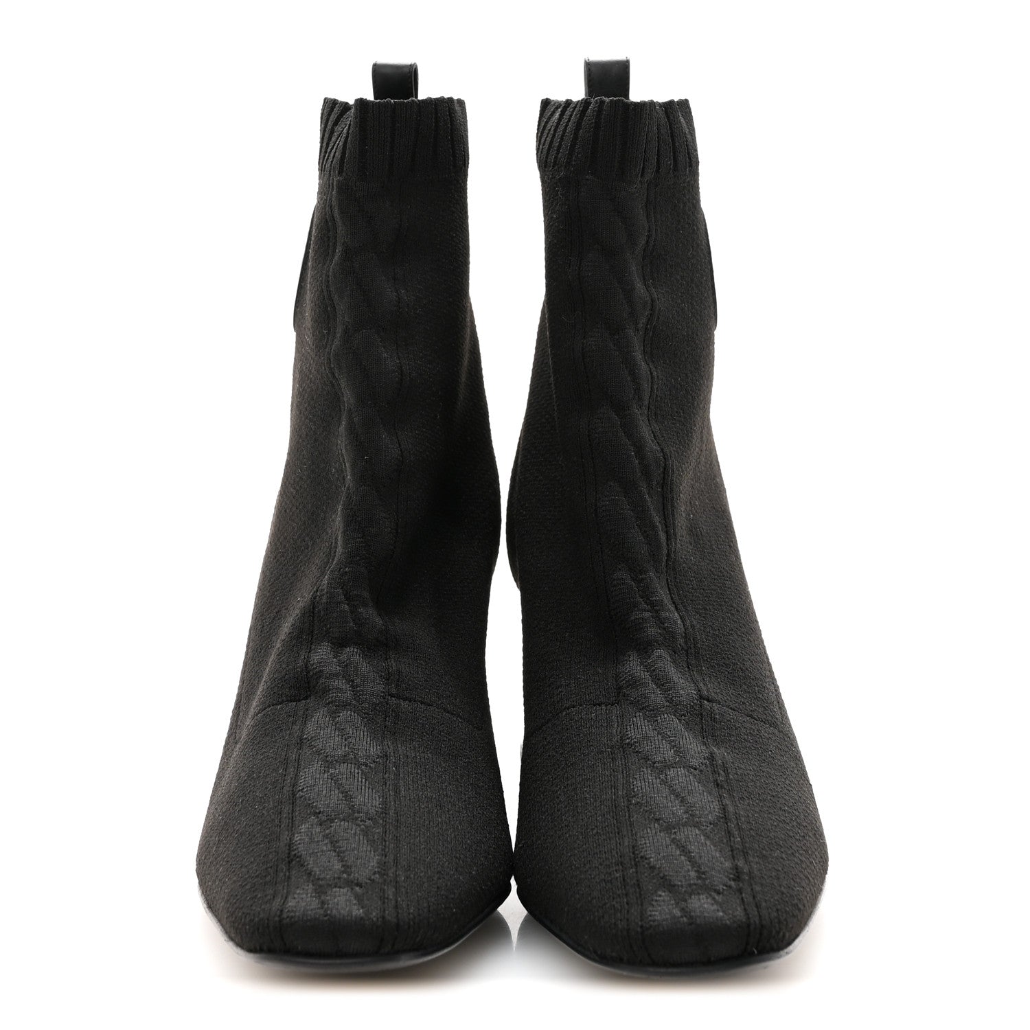 KNIT CALFSKIN VOLVER 60 ANKLE BOOTS BLACK