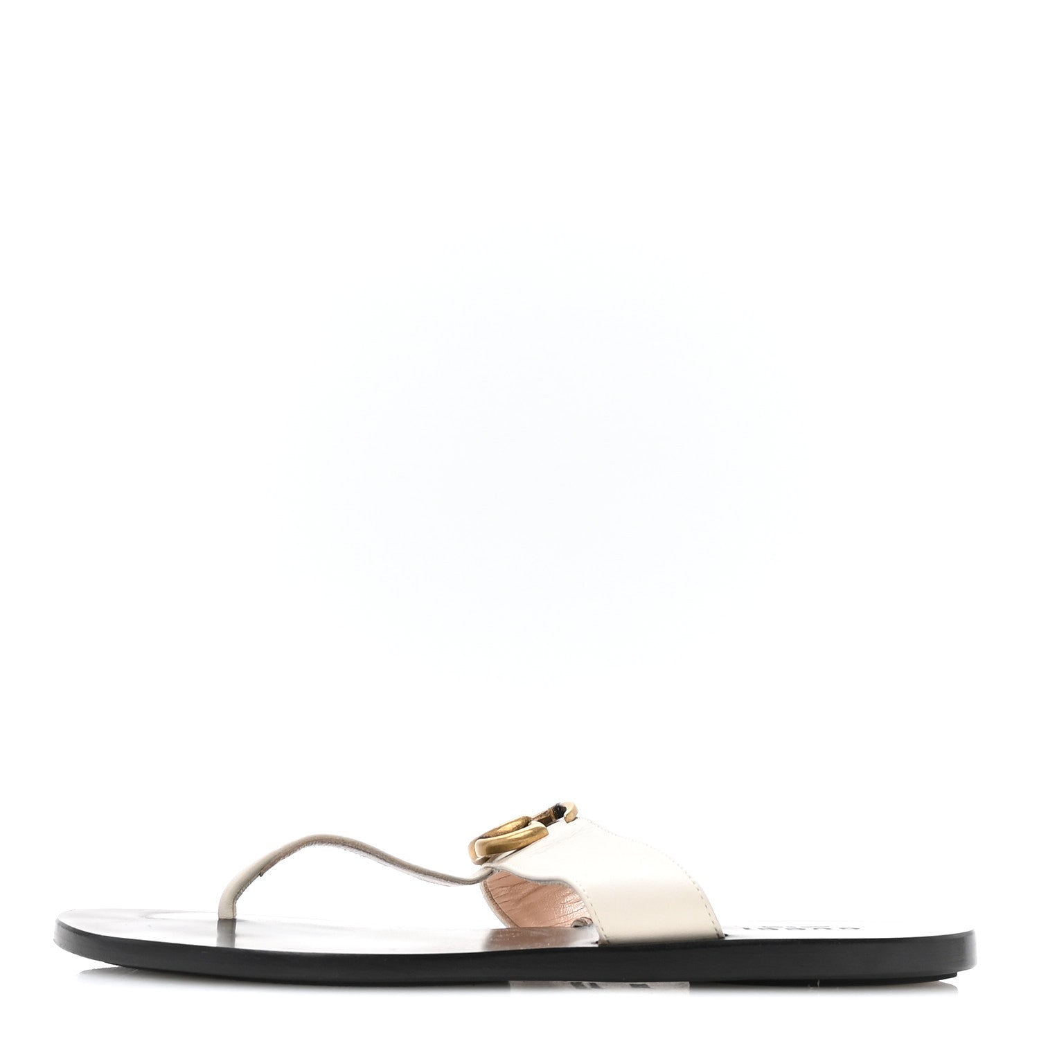 CALFSKIN GG MARMONT THONG SANDALS MYSTIC WHITE