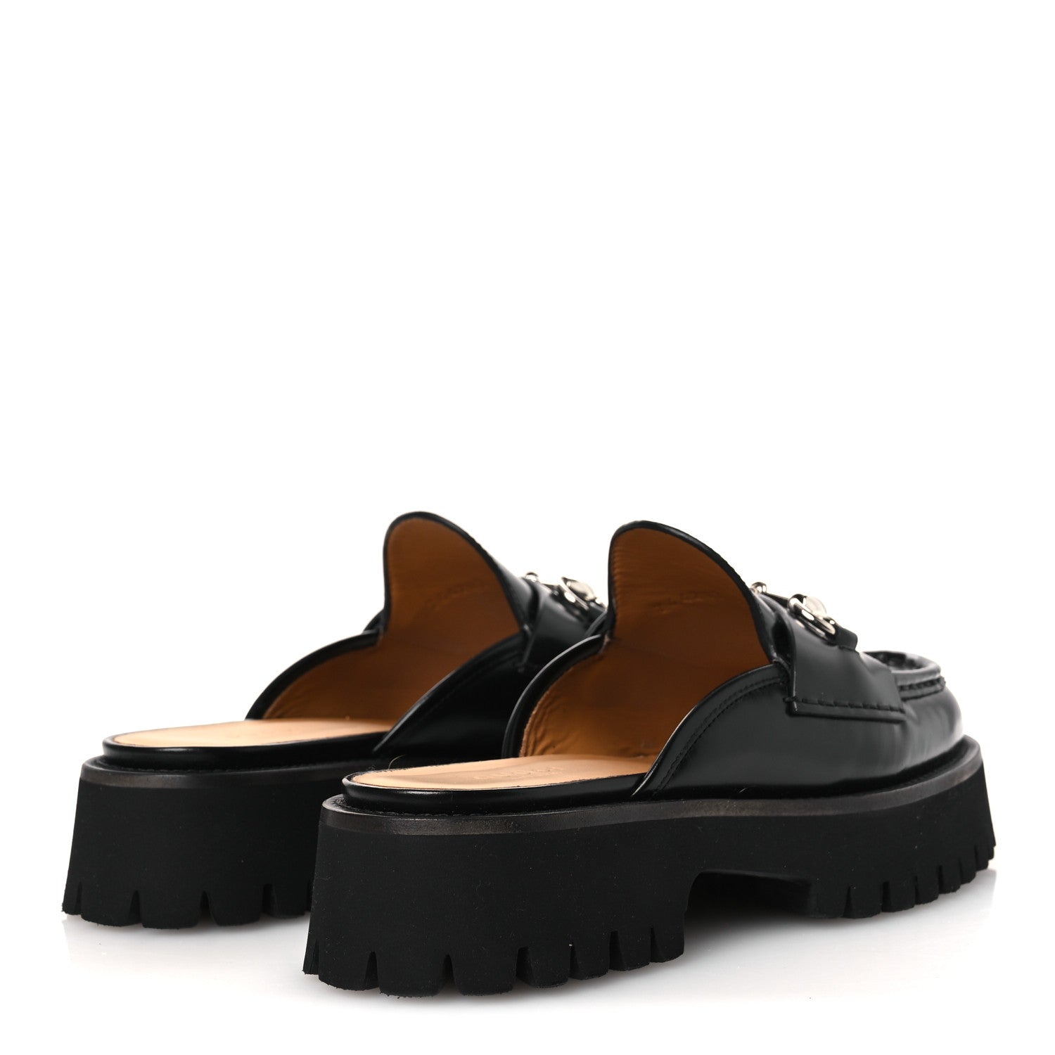 CORDOVAN LUX WOMENS SYLKE HORSEBIT PLATFORM MULES BLACK