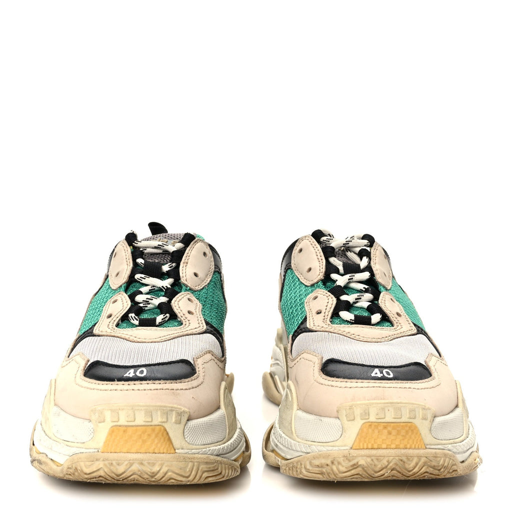 FABRIC MESH WOMENS TRIPLE S SNEAKERS JAUNE BEIGE VERT BLACK GRIS