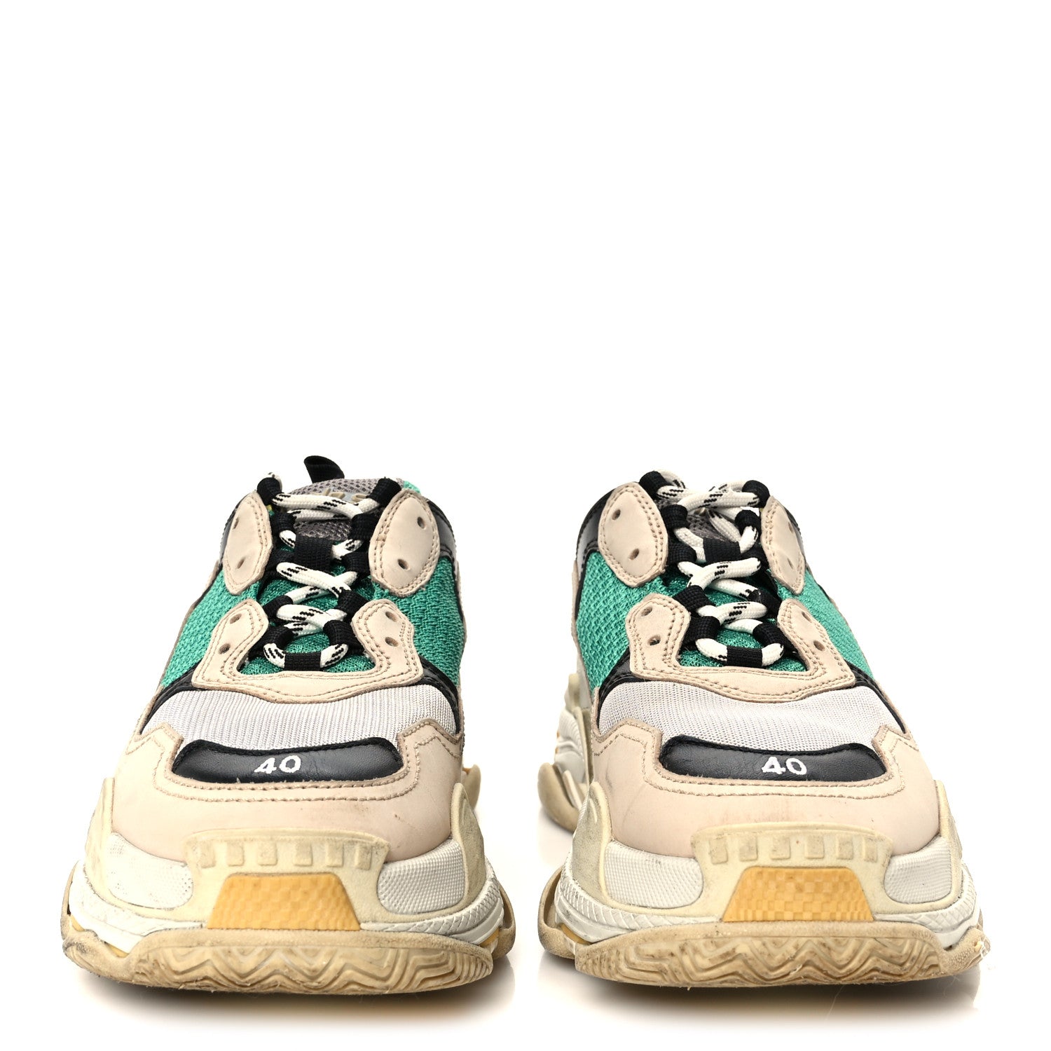 FABRIC MESH WOMENS TRIPLE S SNEAKERS JAUNE BEIGE VERT BLACK GRIS