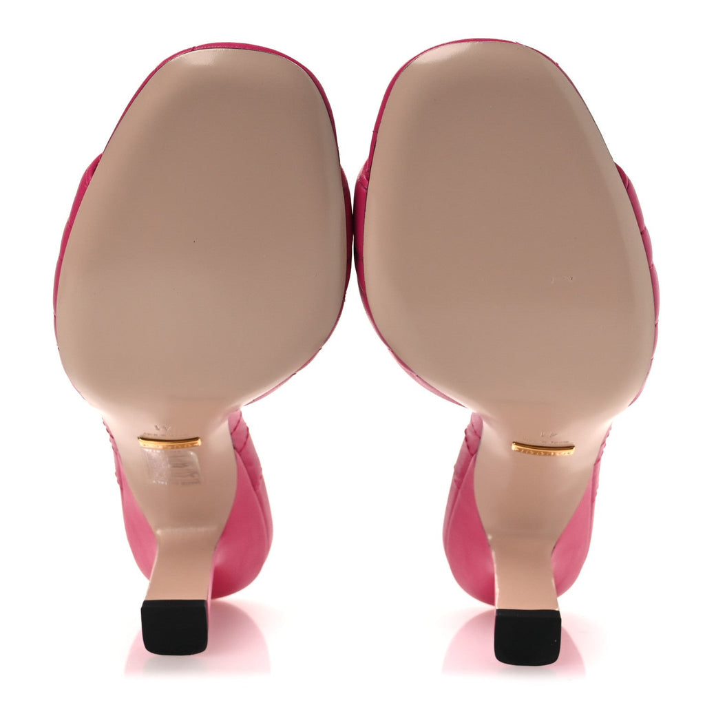 NAPPA MATELASSE GG MARMONT 75MM SLIDE SANDALS BOX PINK