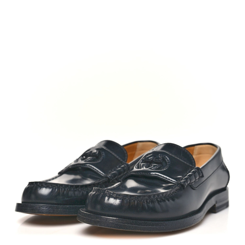 MILLENNIAL RIBOT CUT OUT INTERLOCKING G LOAFERS BLACK