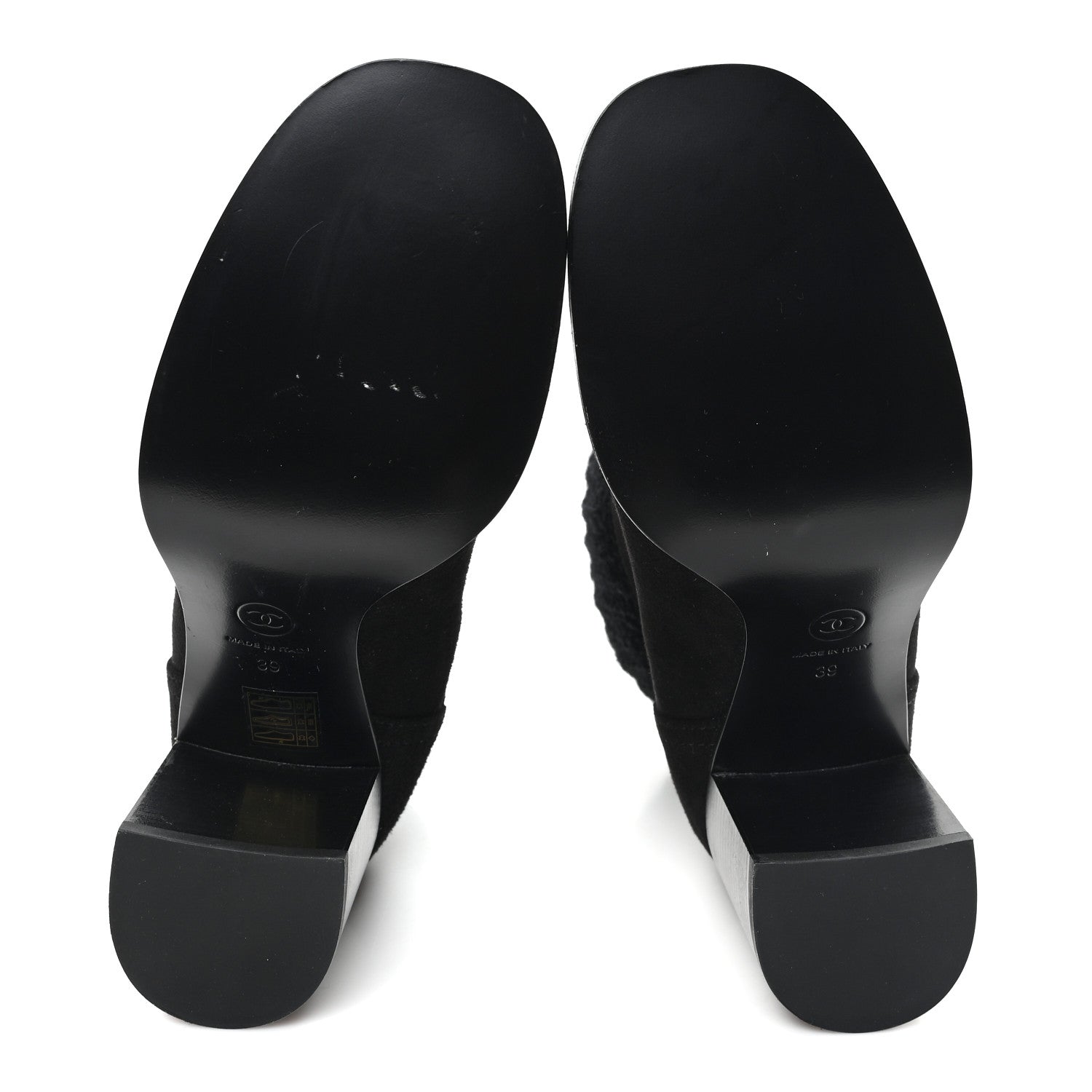 SUEDE LAMBSKIN KNIT CC SHORT BOOTS BLACK