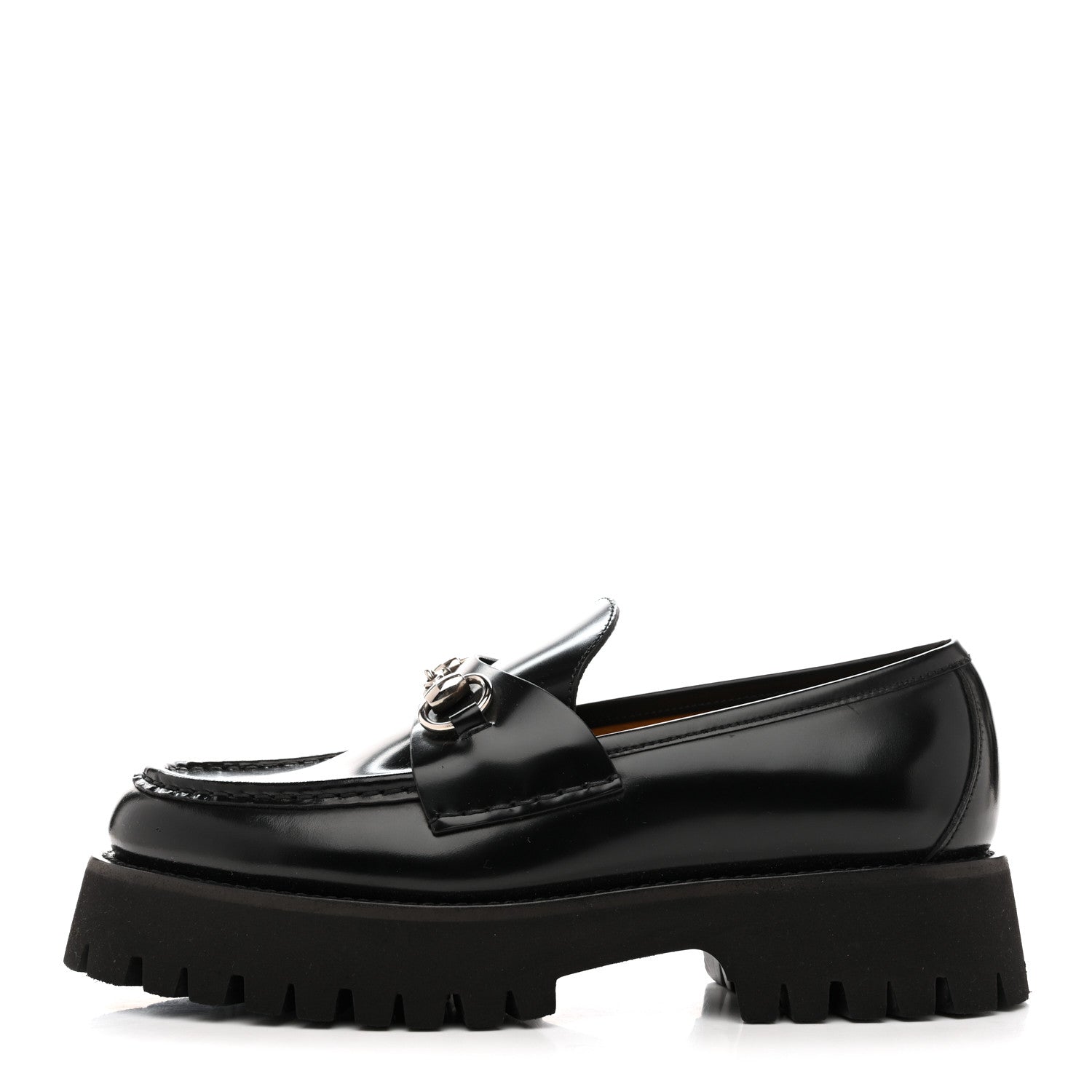 CORDOVAN LUX WOMENS HORSEBIT 45MM PLATFORM LOAFERS BLACK
