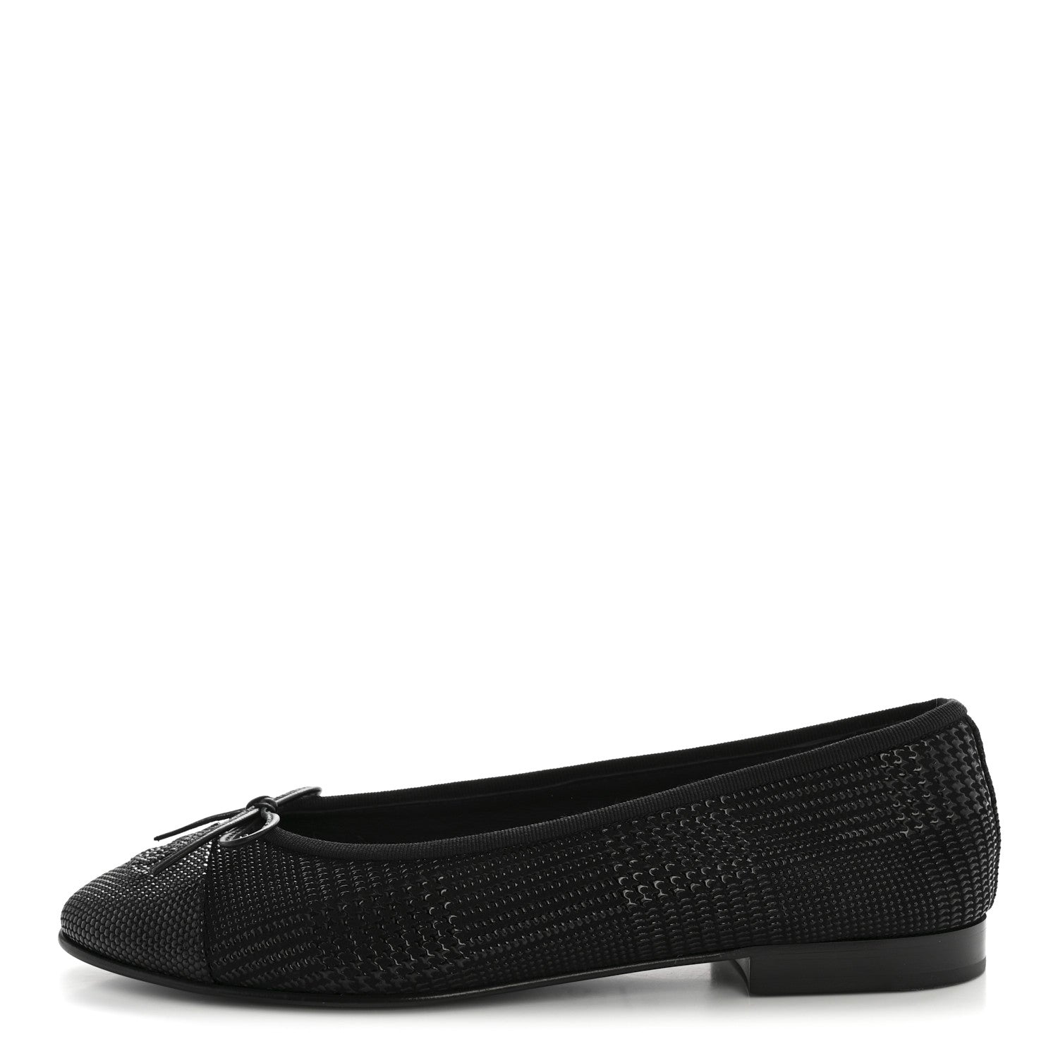 SUEDE KIDSKIN CAP TOE CC BALLERINA FLATS BLACK
