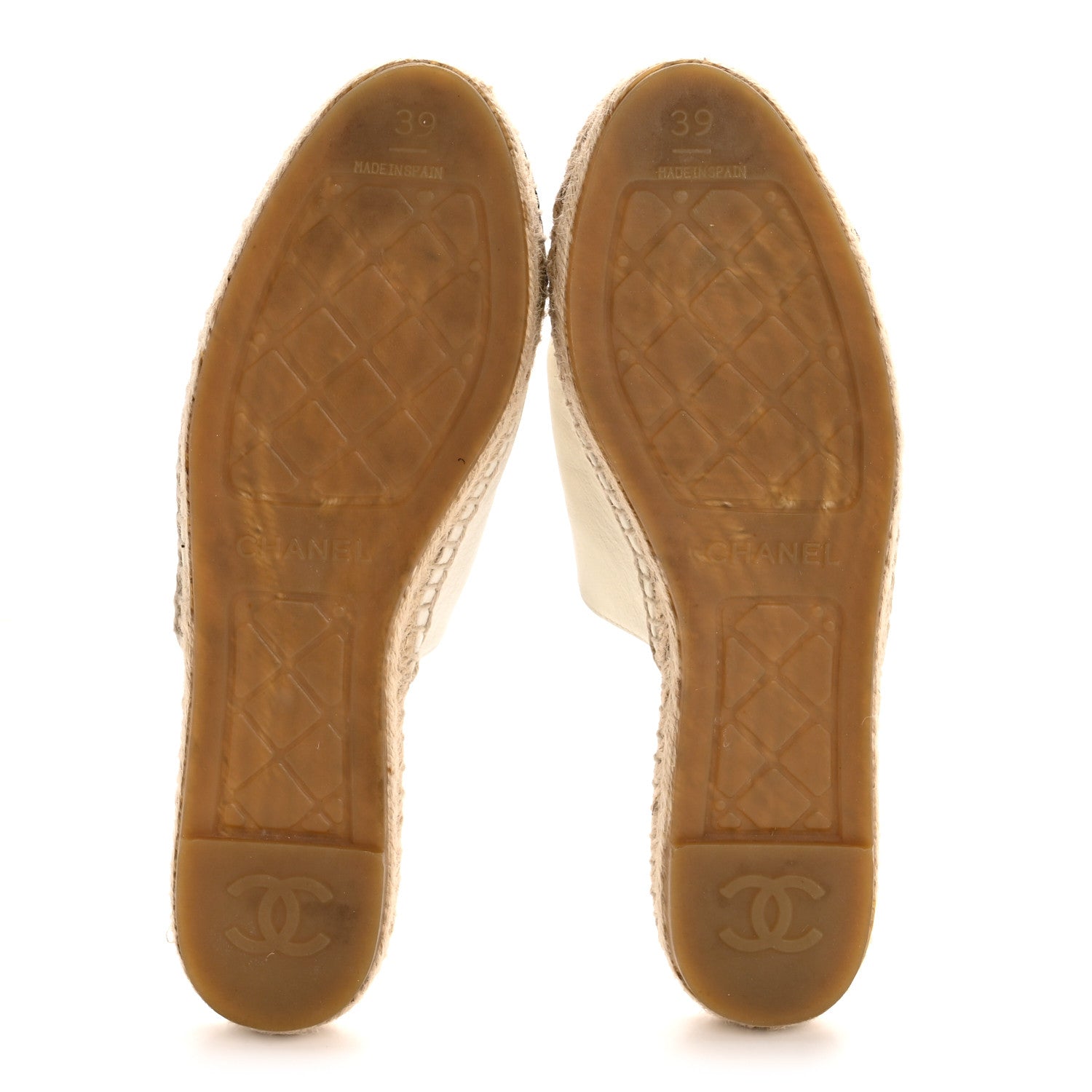 IRIDESCENT GOATSKIN CC ESPADRILLE MULES IVORY BLACK
