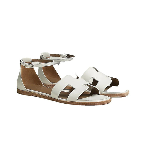 Hermès Hermes Epsom Santorini Sandal Rose Porcelaine - White