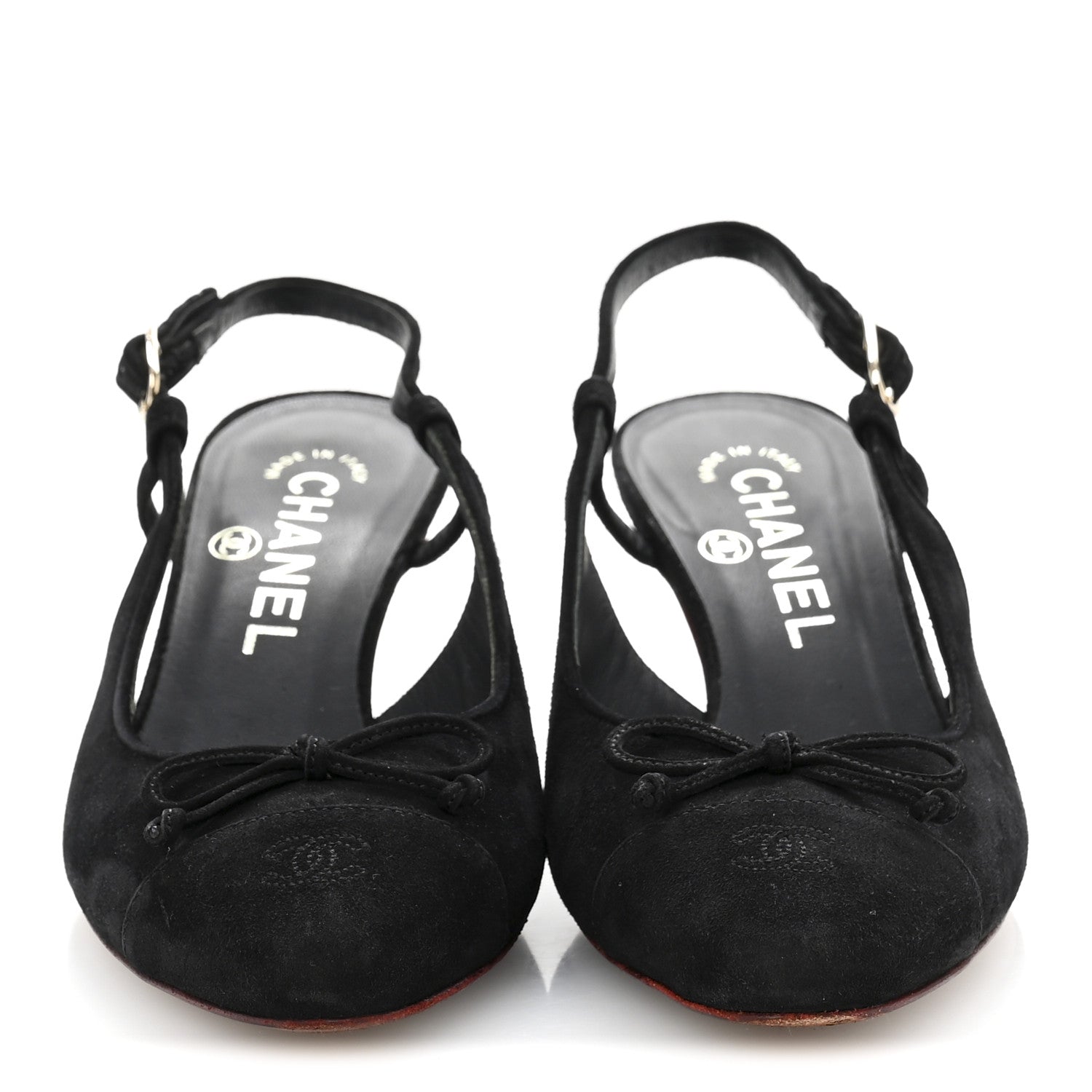 SUEDE CAP TOE CC SLINGBACK PUMPS BLACK