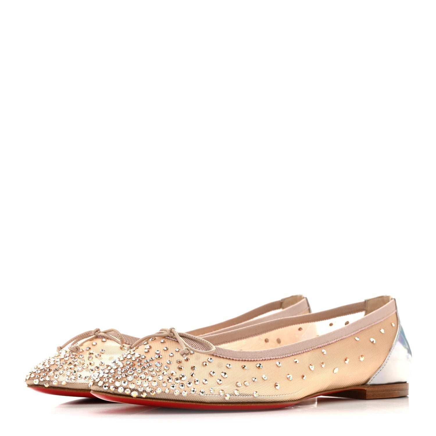 CRYSTAL STRASS FOLLIES FLATS SILVER