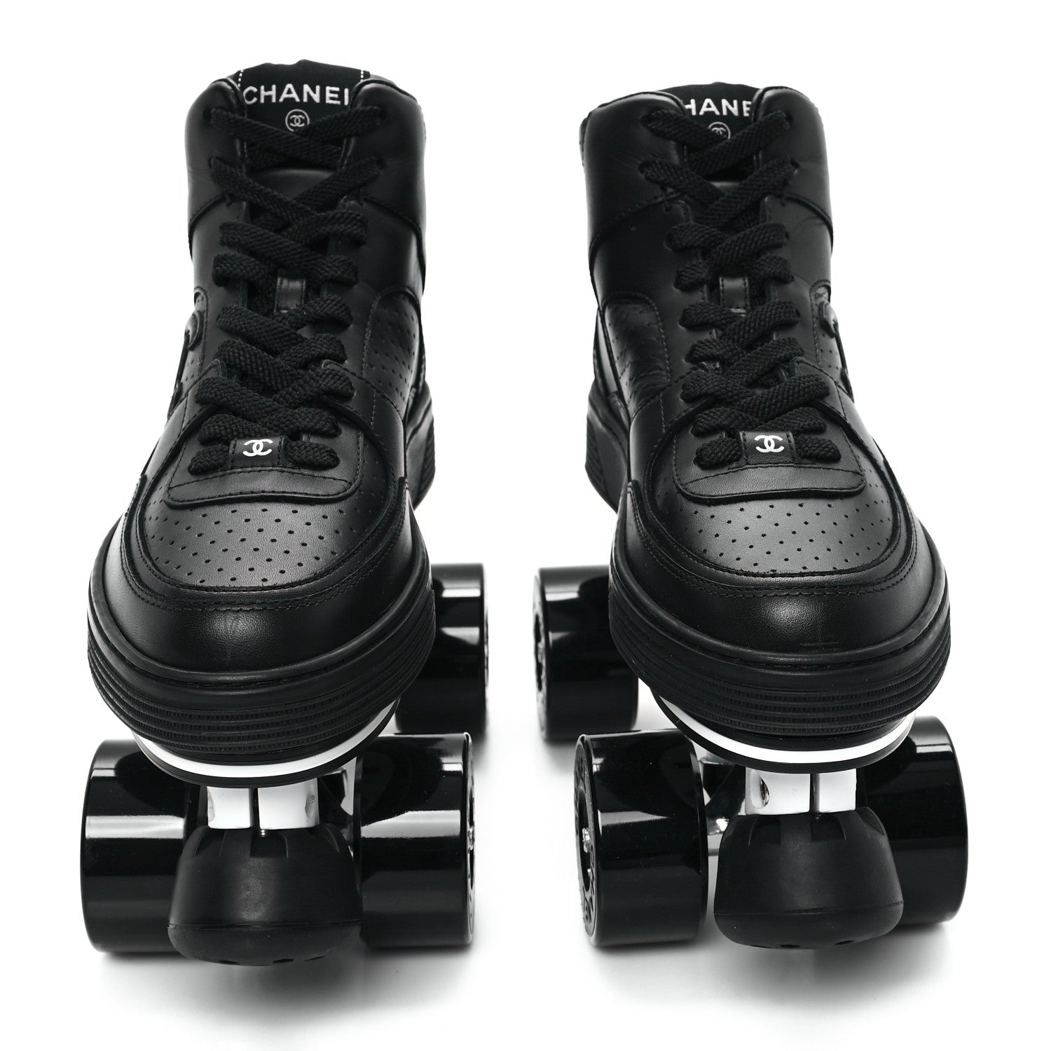 CALFSKIN WOMENS ROLLER SKATES BLACK