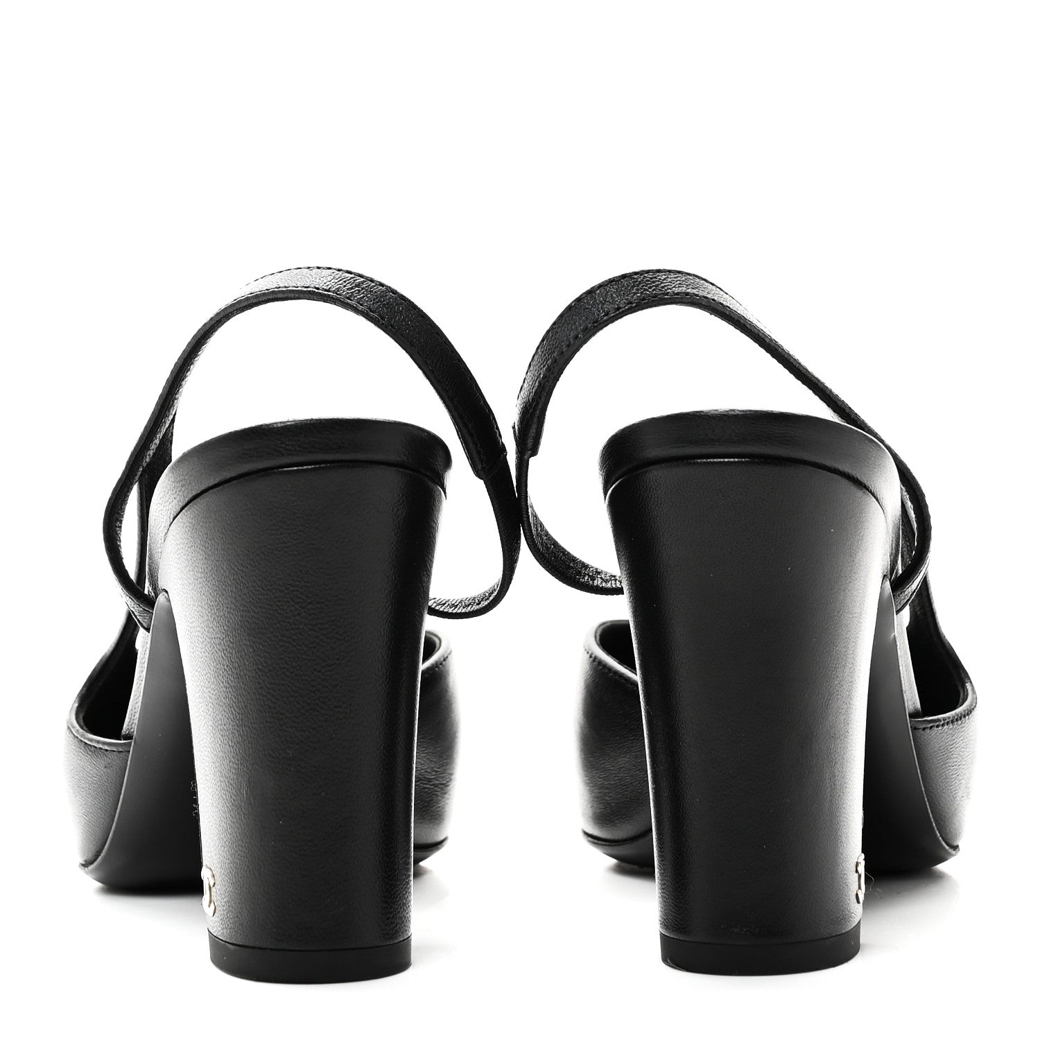 LAMBSKIN GROSGRAIN CAP TOE CC SLINGBACK PUMPS BLACK